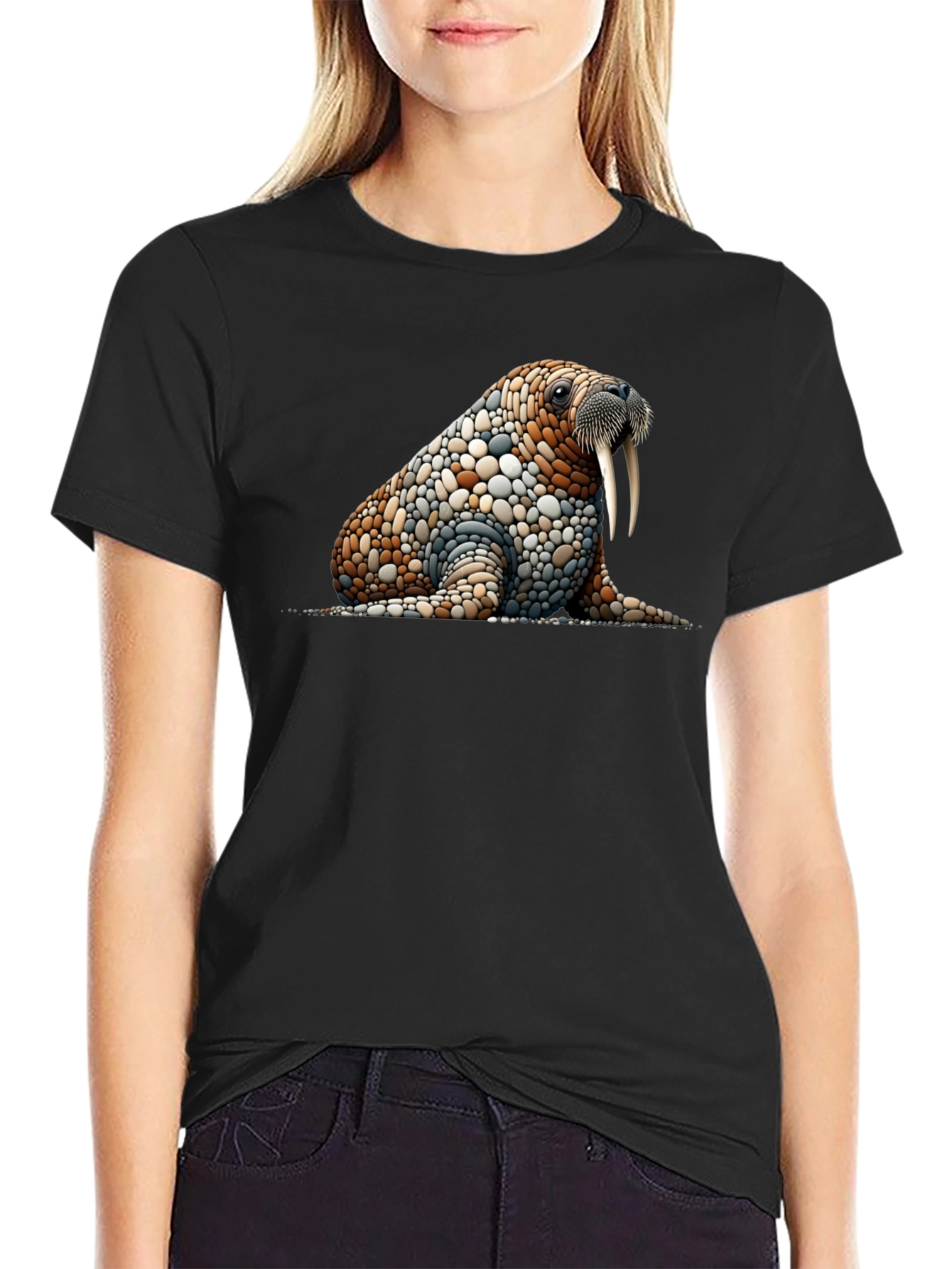 Walrus Pebble Art T-Shirt