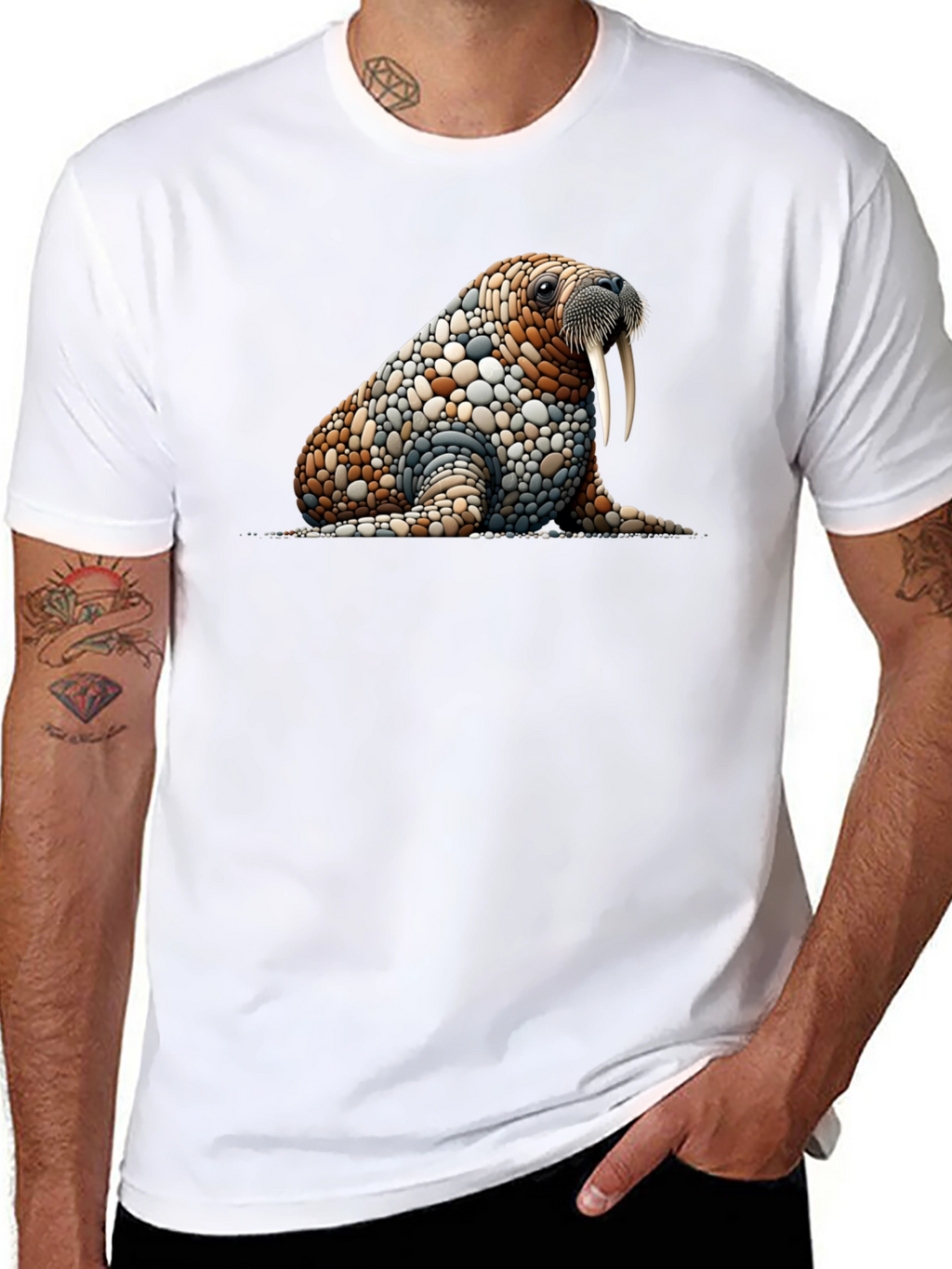 Walrus Pebble Art T-Shirt