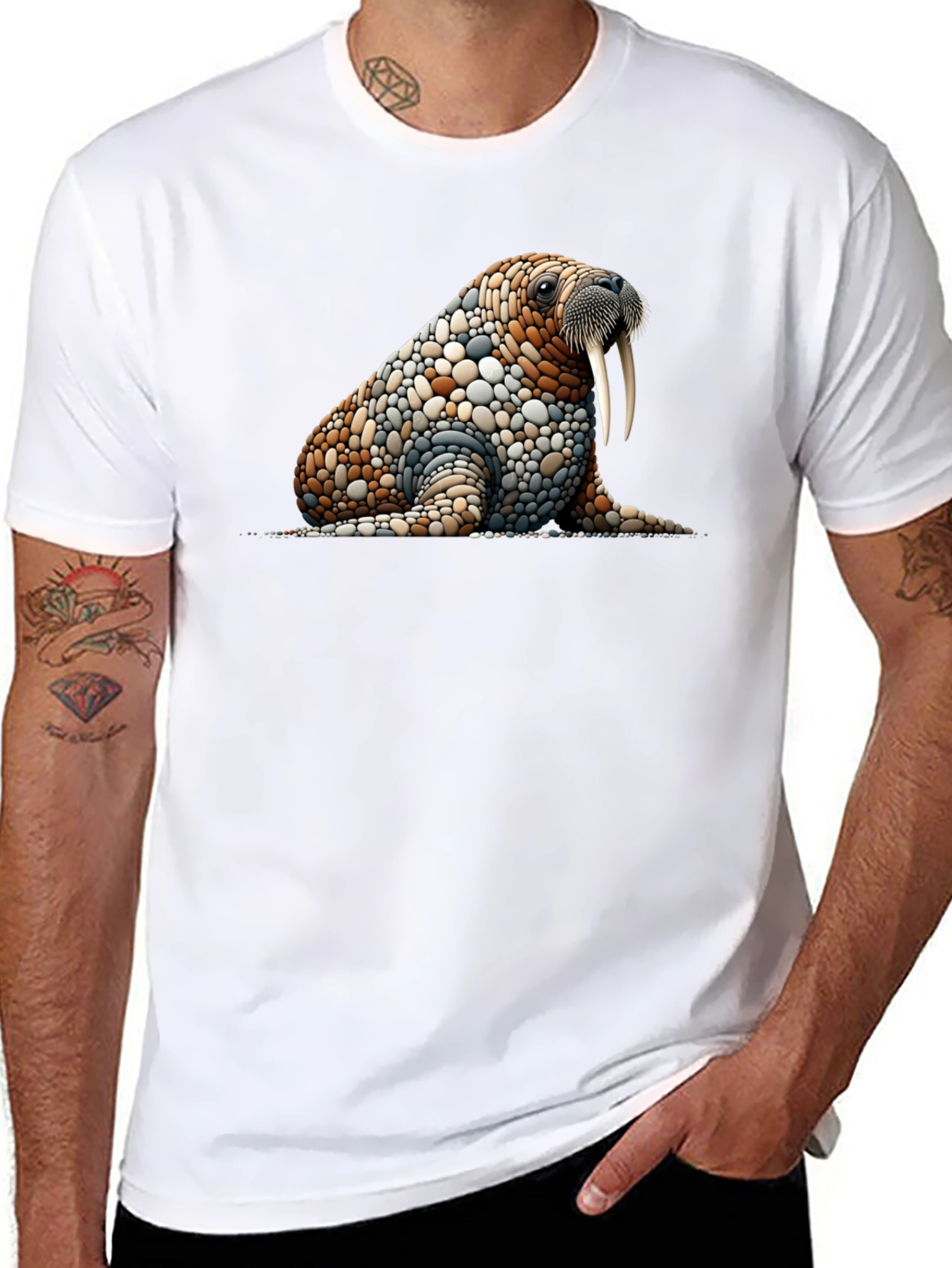 Walrus Pebble Art T-Shirt
