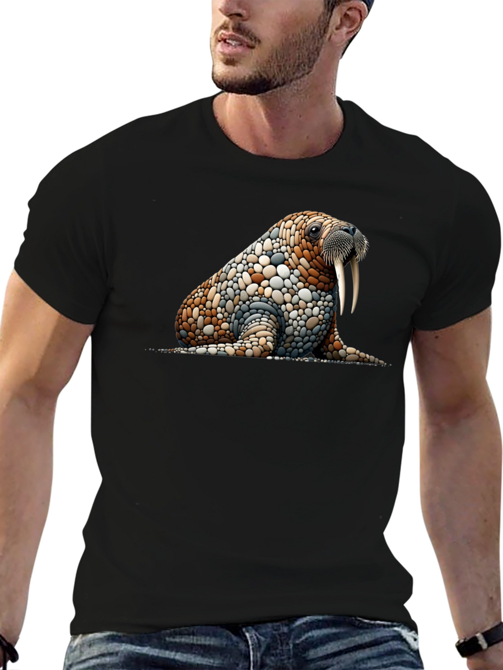 Walrus Pebble Art T-Shirt