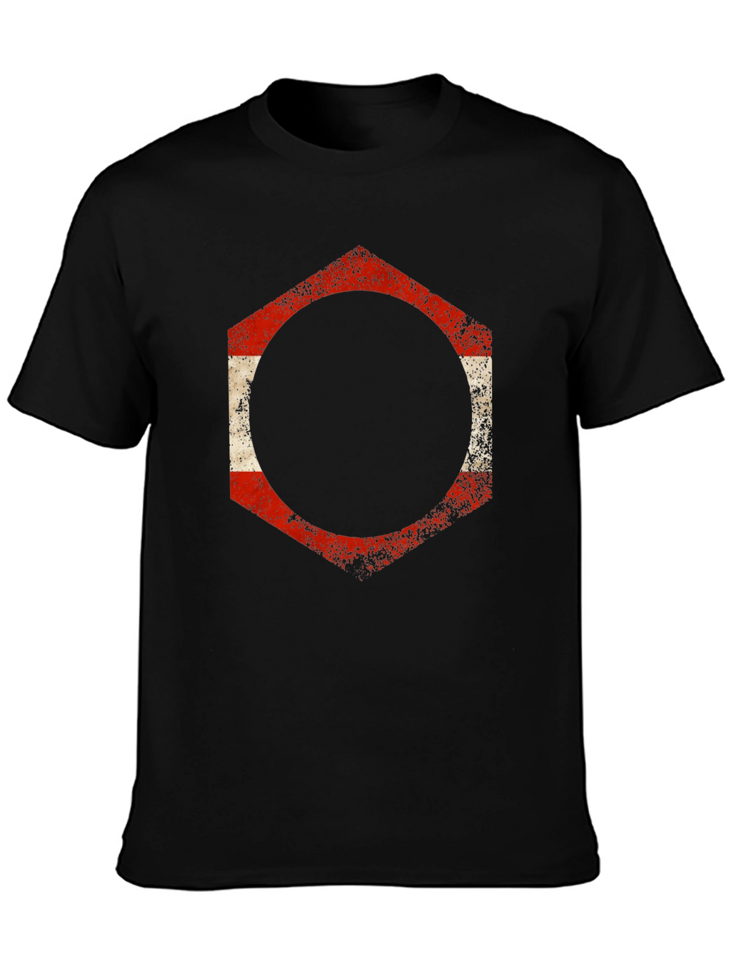 Distressed Hexagon Graphic Tee - Casual Comfort