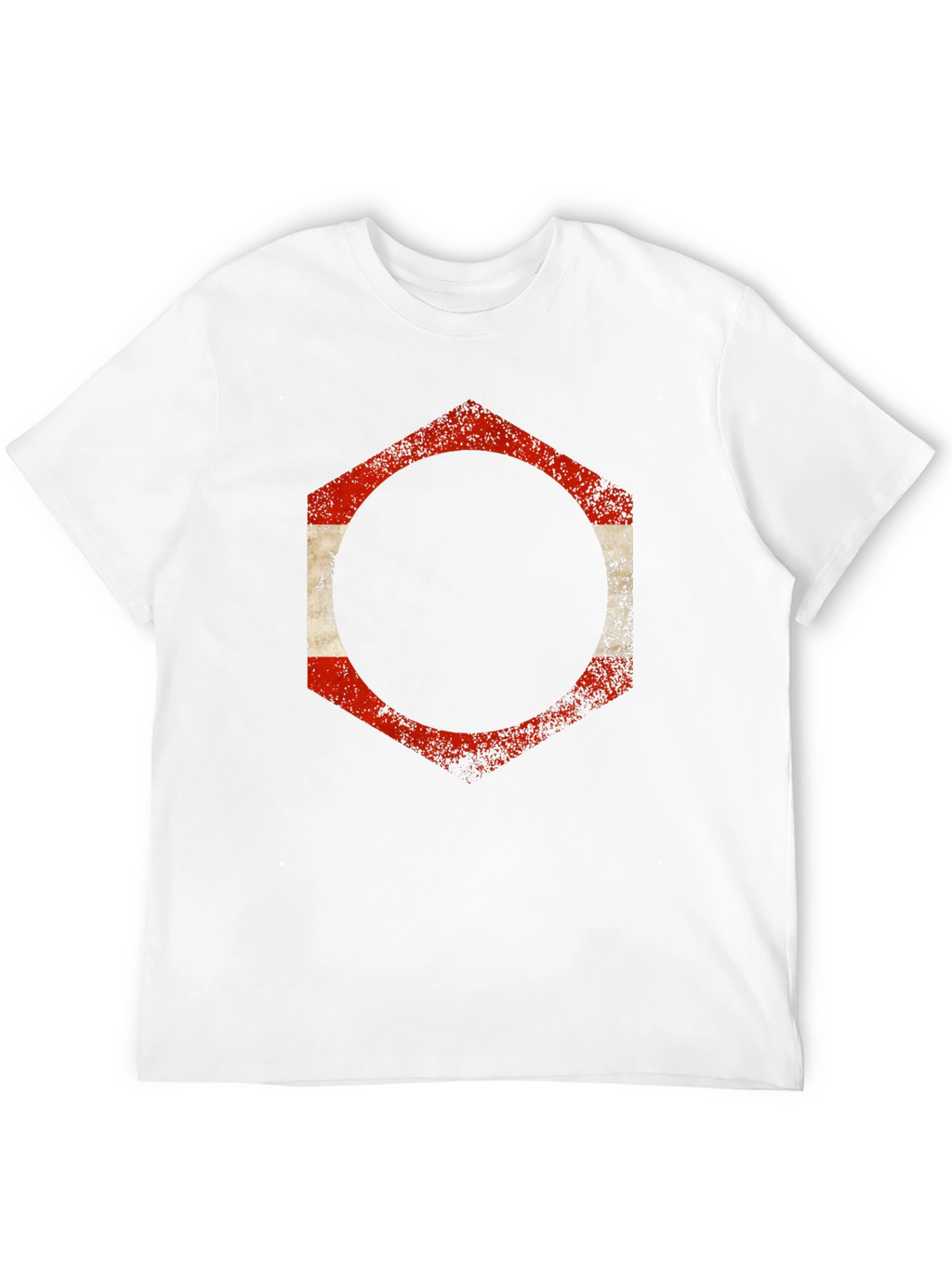 Distressed Hexagon Graphic Tee - Casual Comfort