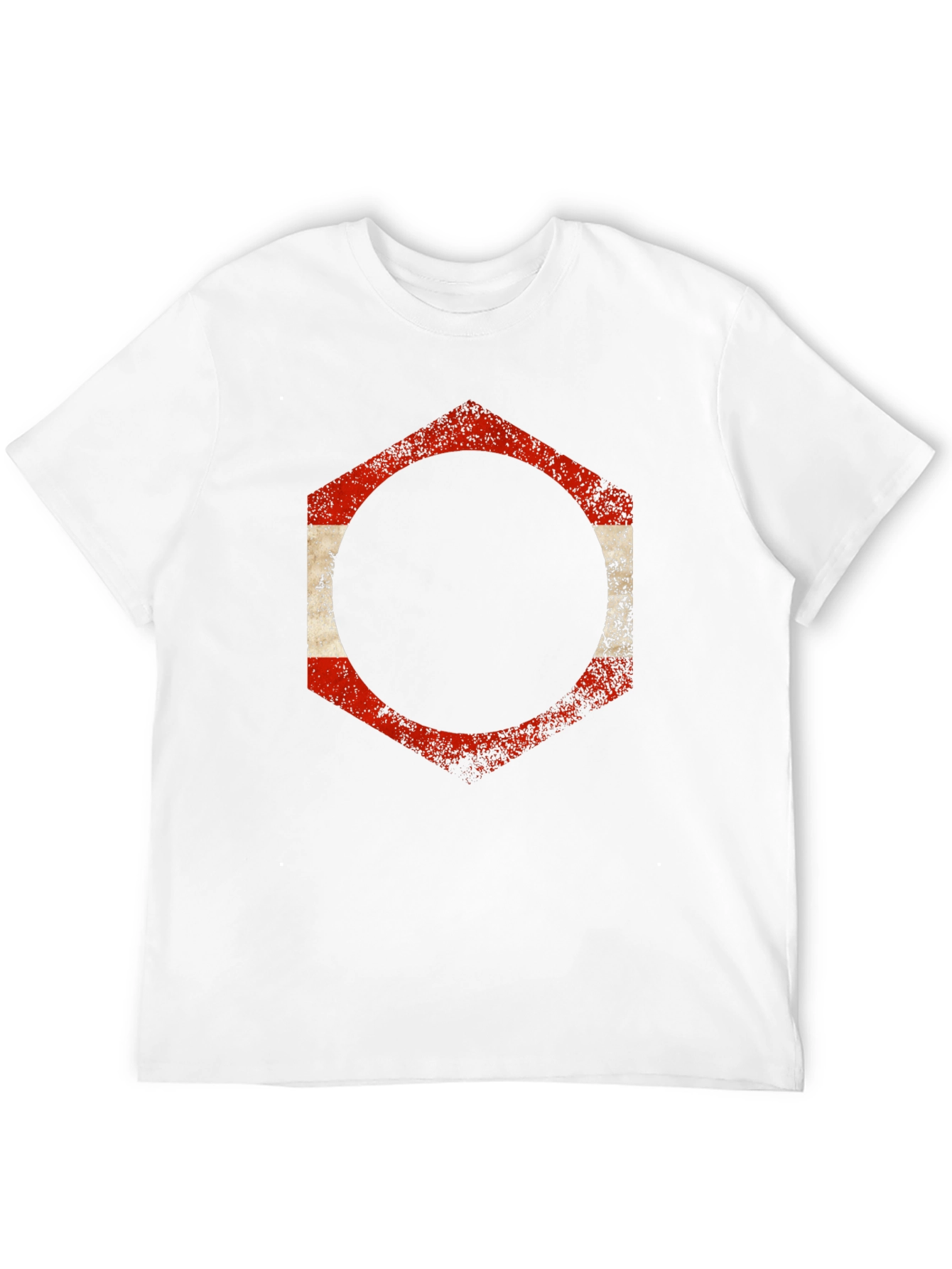 Distressed Hexagon Graphic Tee - Casual Comfort