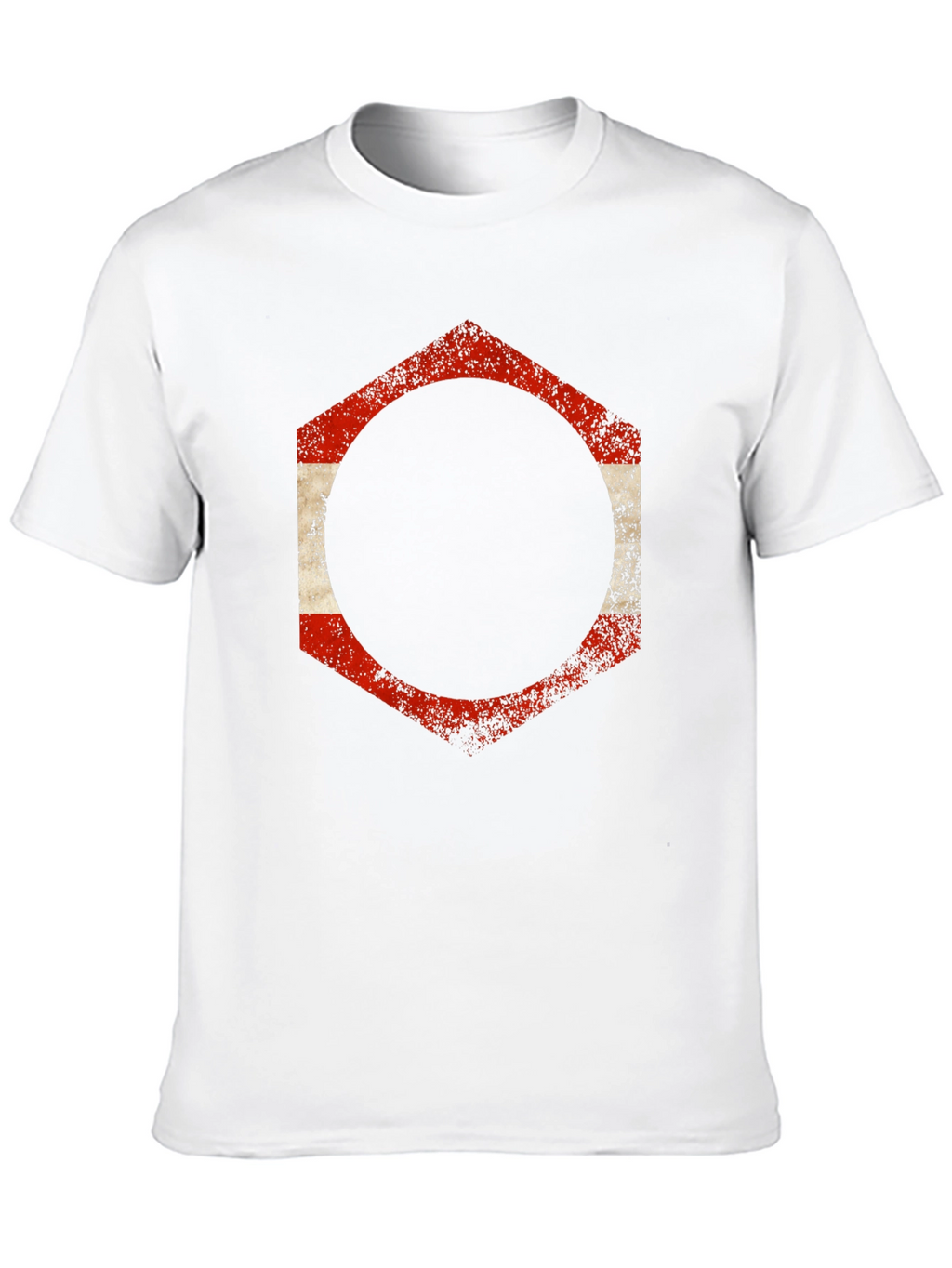 Distressed Hexagon Graphic Tee - Casual Comfort