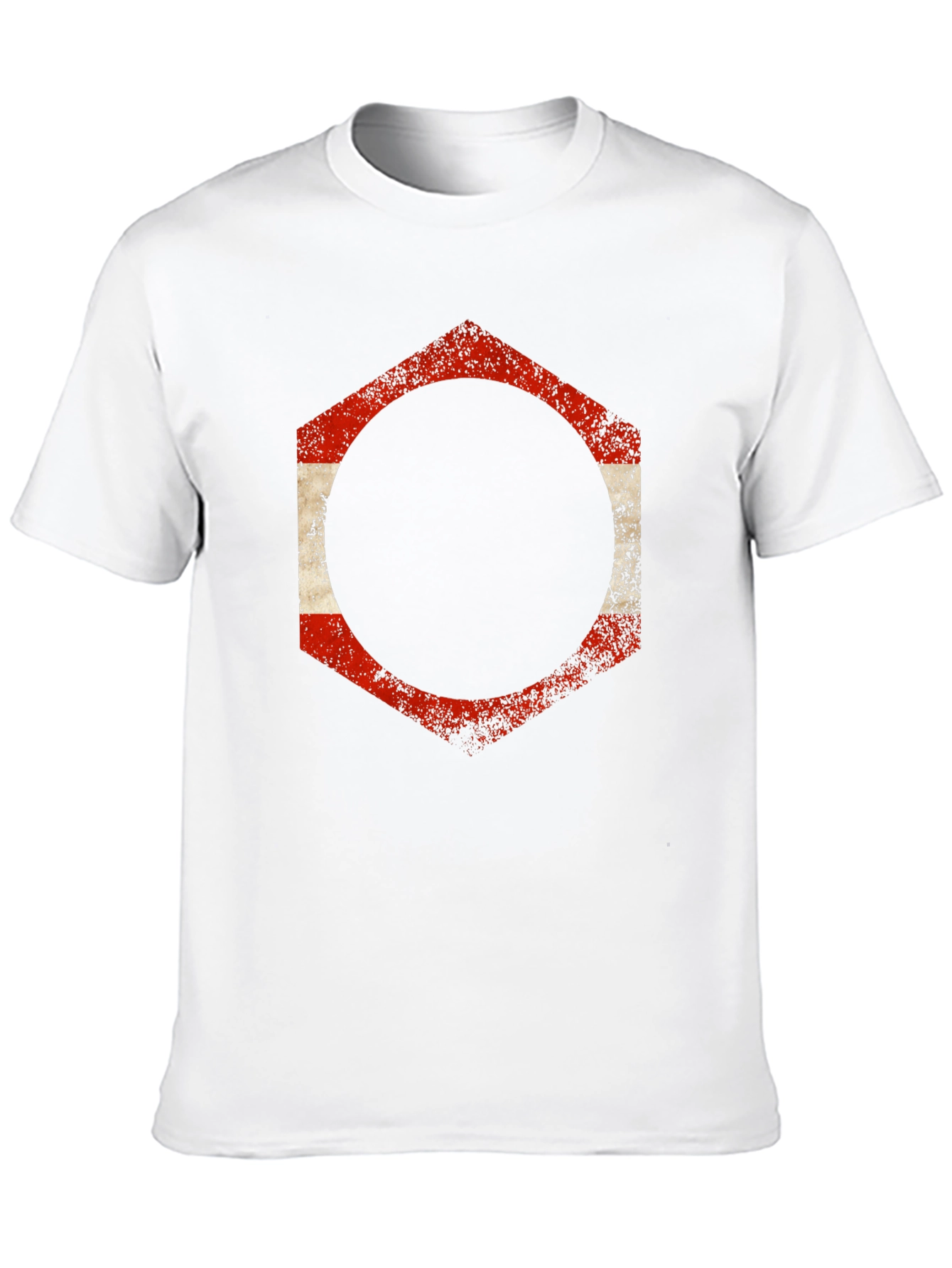 Distressed Hexagon Graphic Tee - Casual Comfort