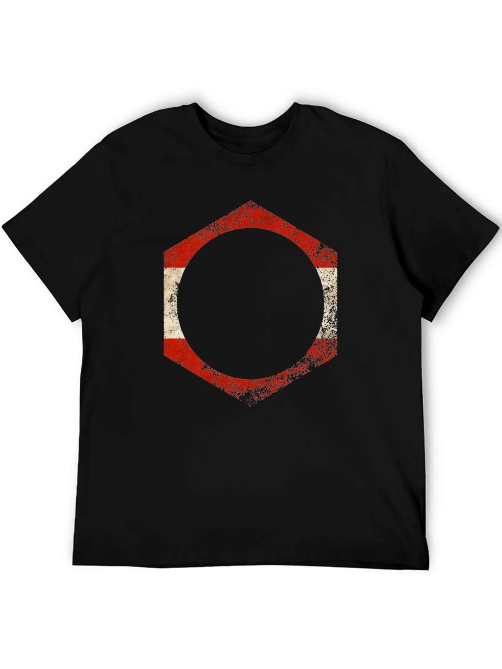 Distressed Hexagon Graphic Tee - Casual Comfort