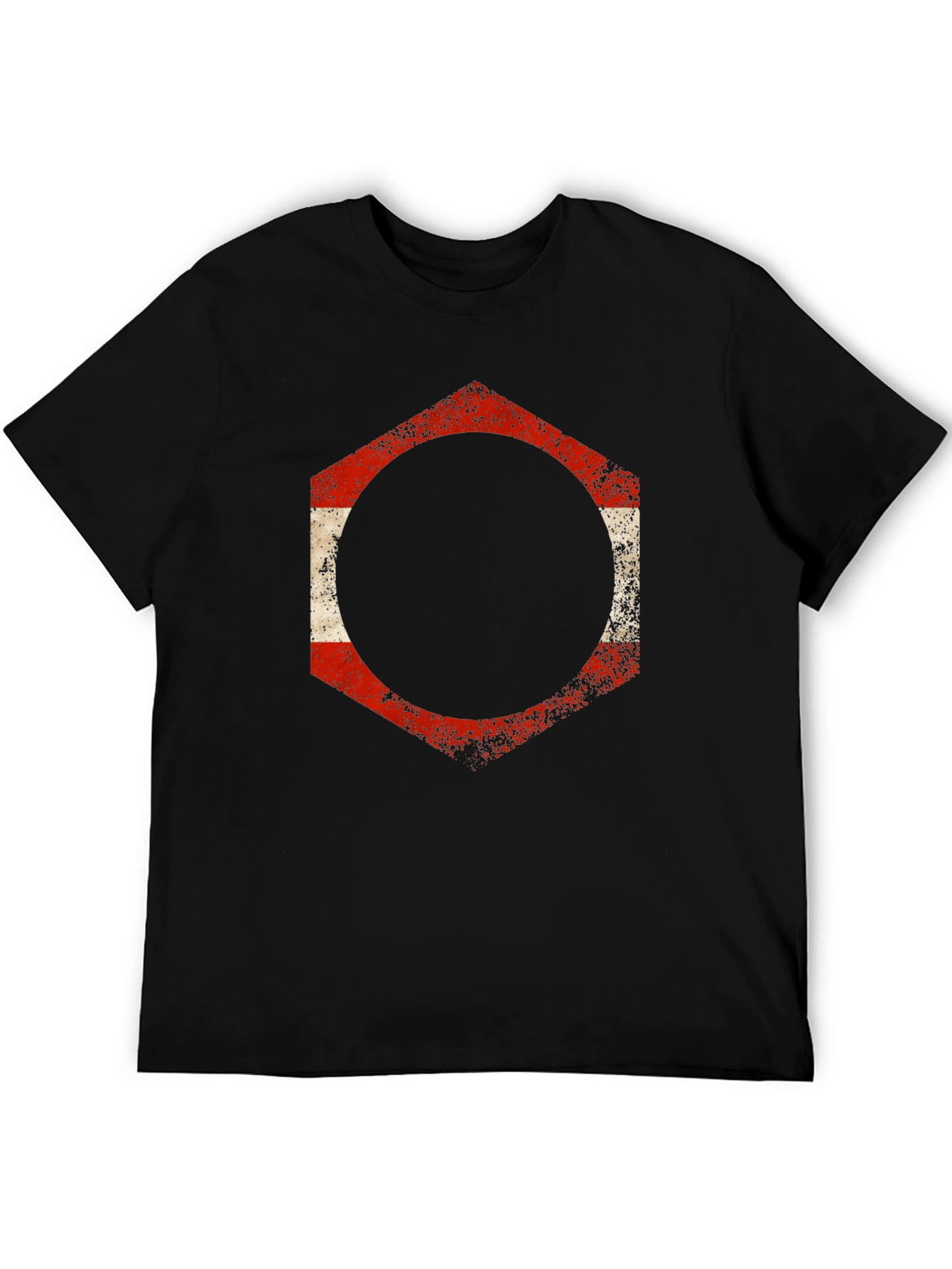 Distressed Hexagon Graphic Tee - Casual Comfort