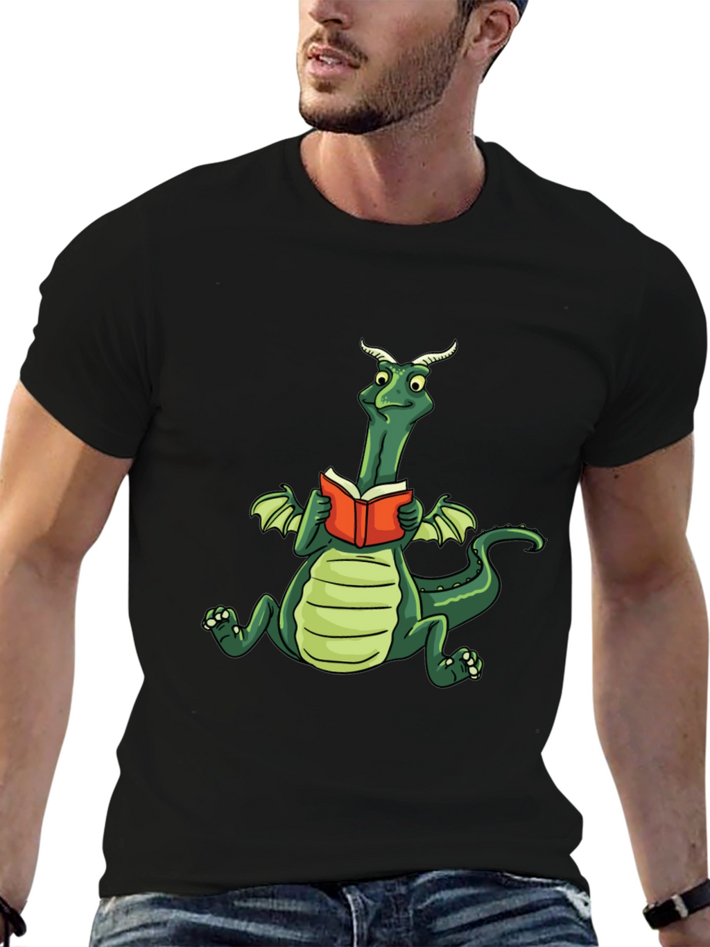 Dragon Reading Book Graphic Tee