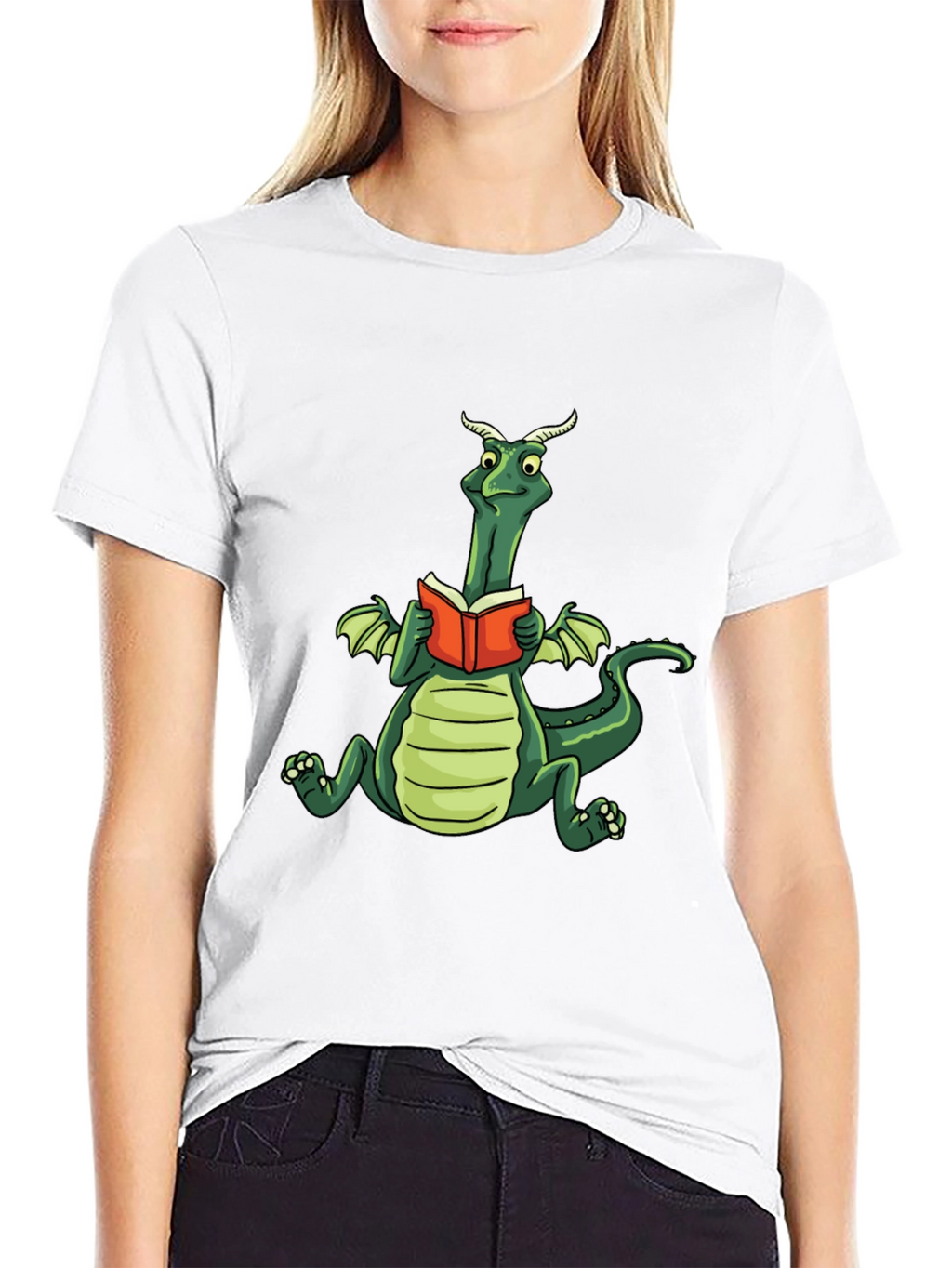 Dragon Reading Book Graphic Tee