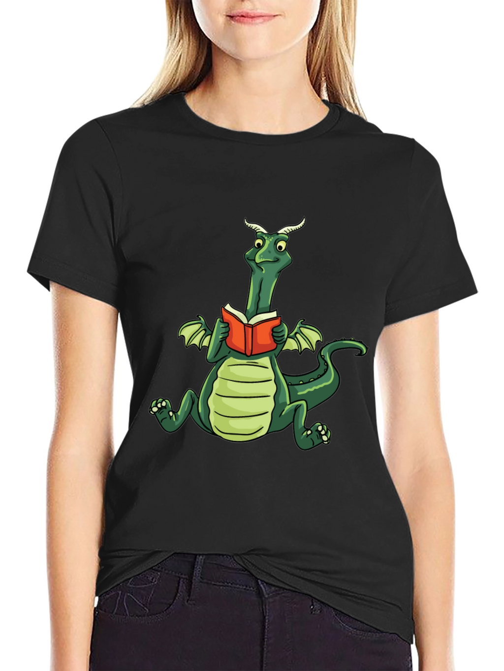 Dragon Reading Book Graphic Tee