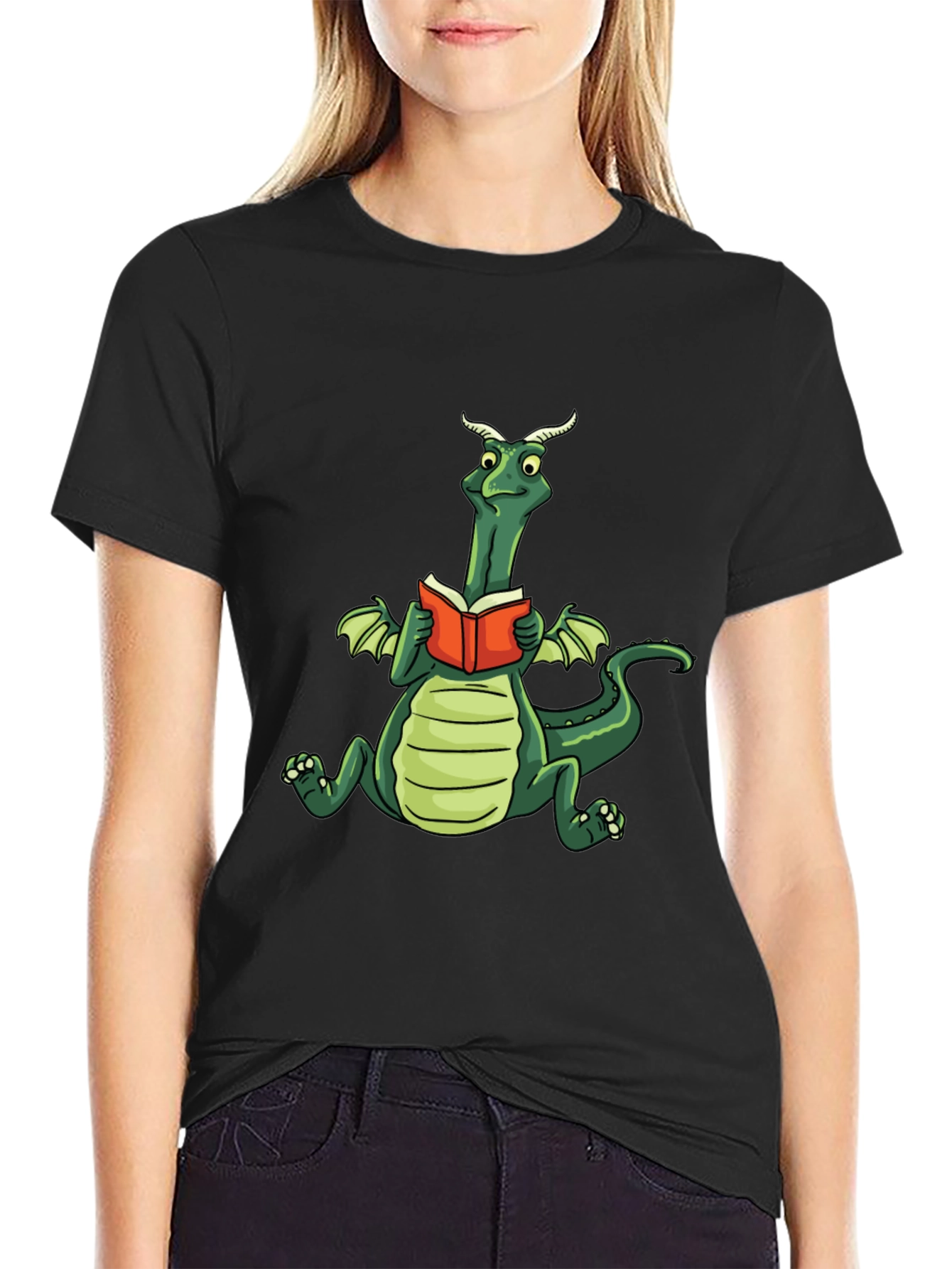 Dragon Reading Book Graphic Tee