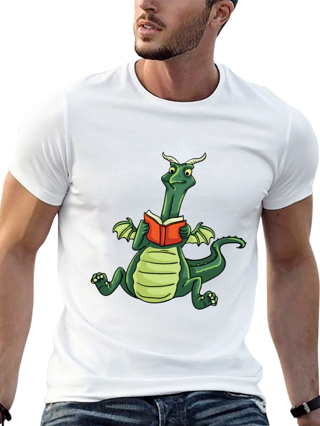 Dragon Reading Book Graphic Tee