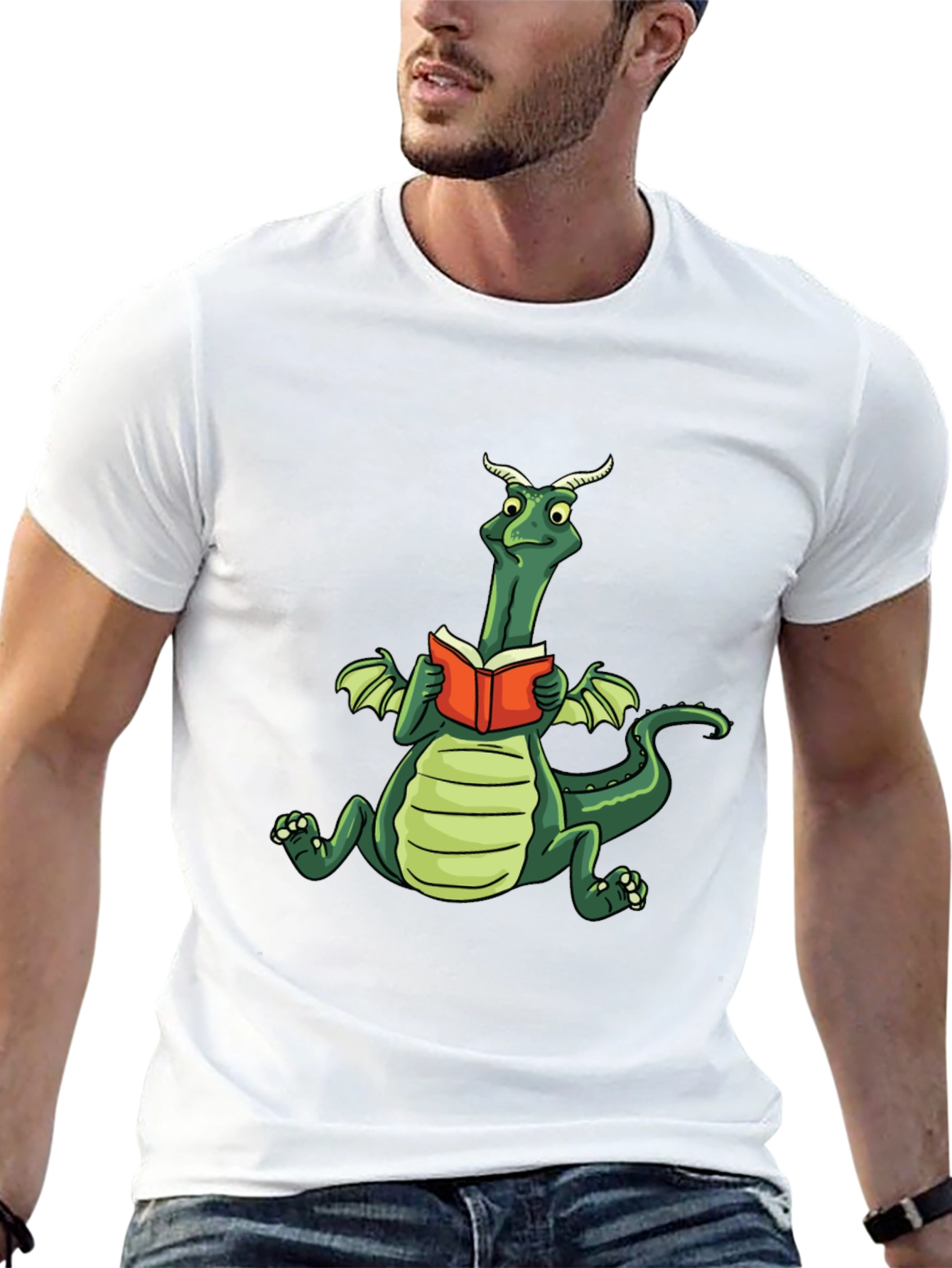 Dragon Reading Book Graphic Tee