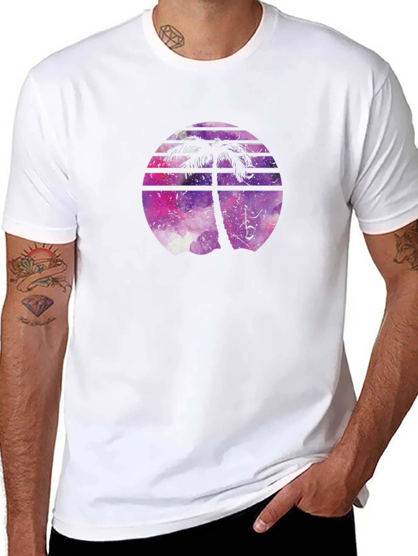 Retro Palm Tree Sunset Graphic Tee