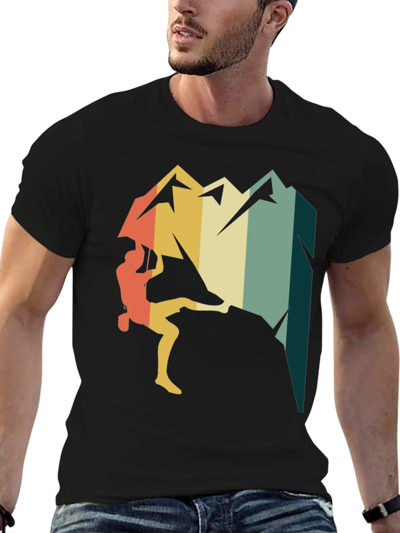 Retro Climbing Mountain T-Shirt