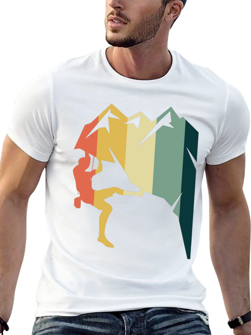 Retro Climbing Mountain T-Shirt