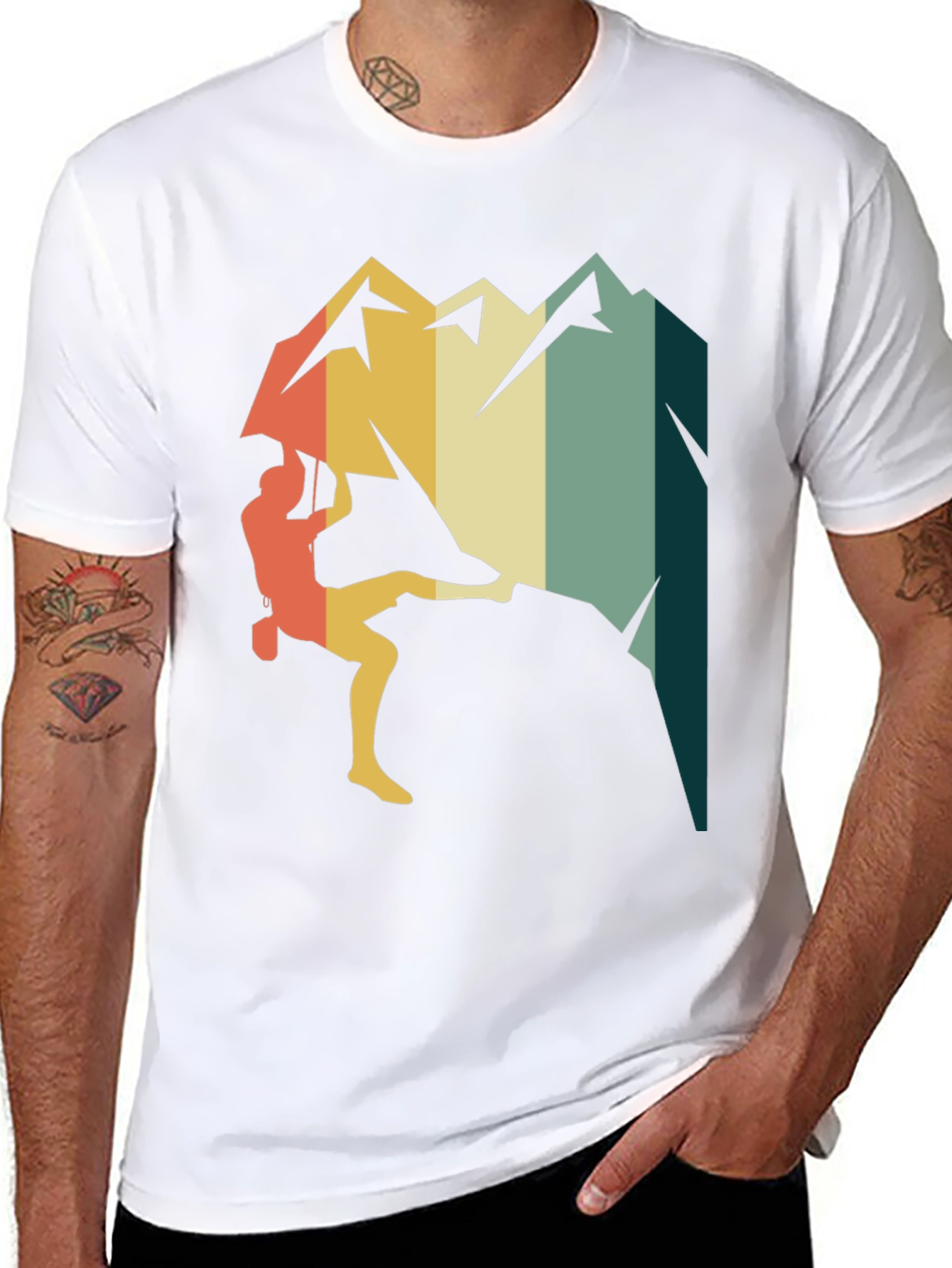 Retro Climbing Mountain T-Shirt