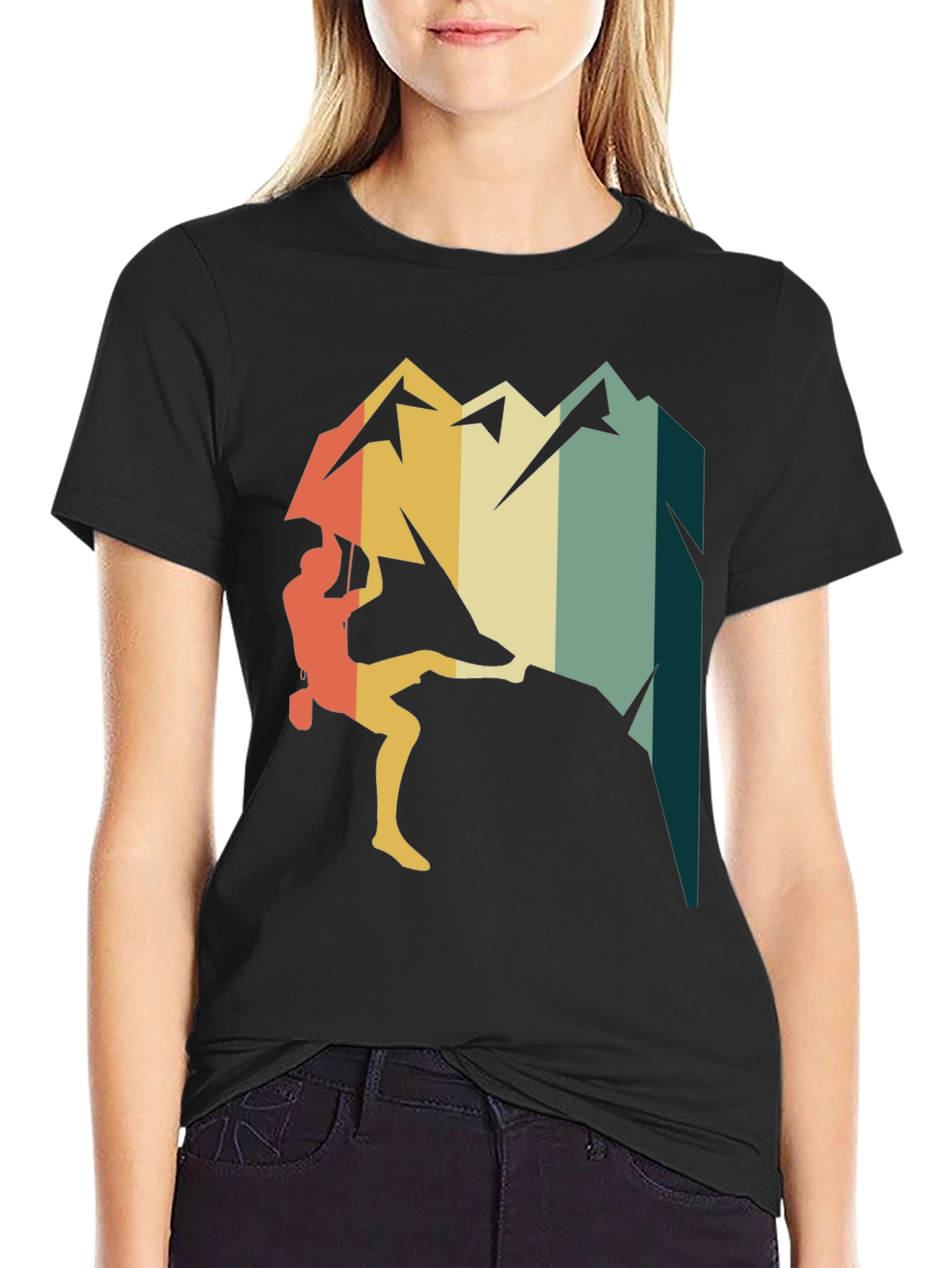 Retro Climbing Mountain T-Shirt