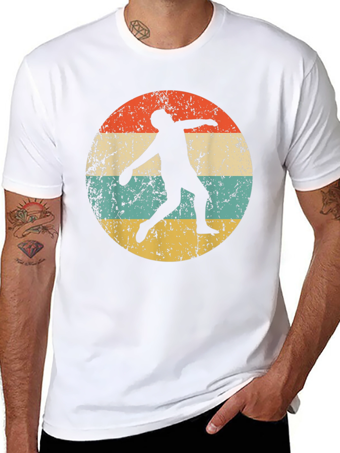 Retro Discus Thrower Graphic Tee