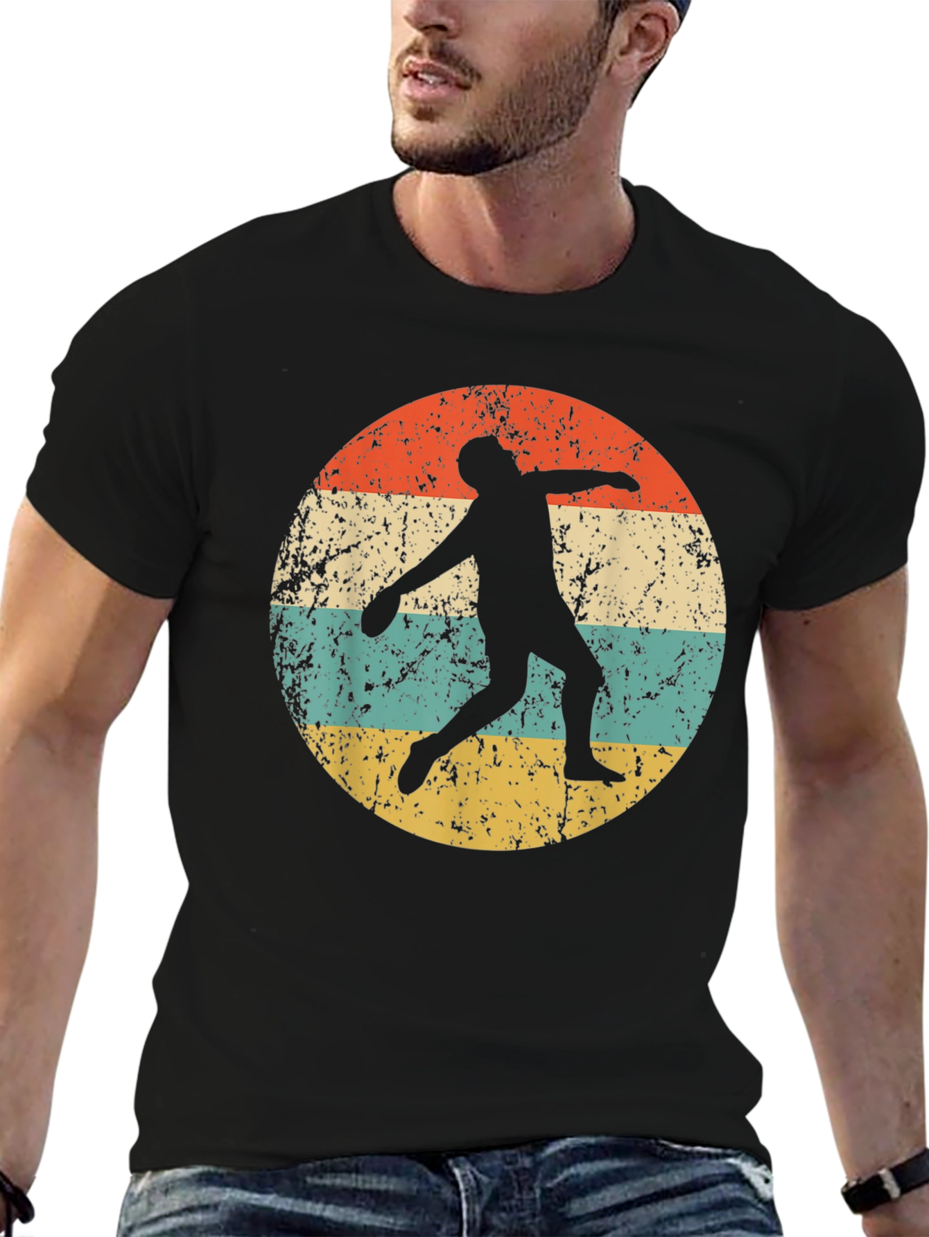 Retro Discus Thrower Graphic Tee