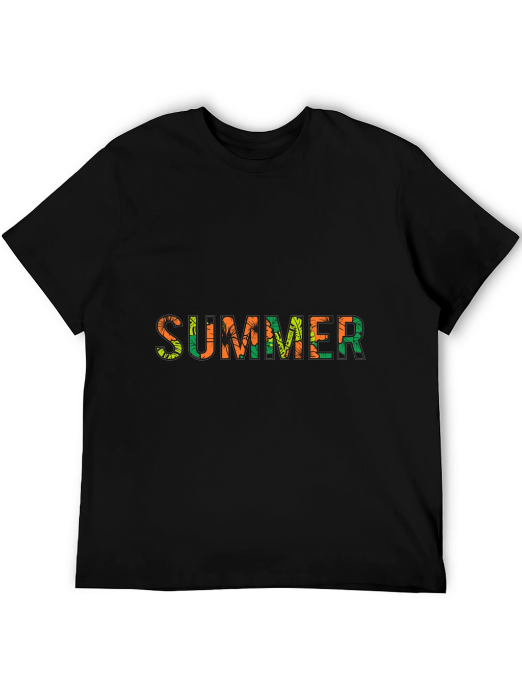 Summer Print Black T-Shirt