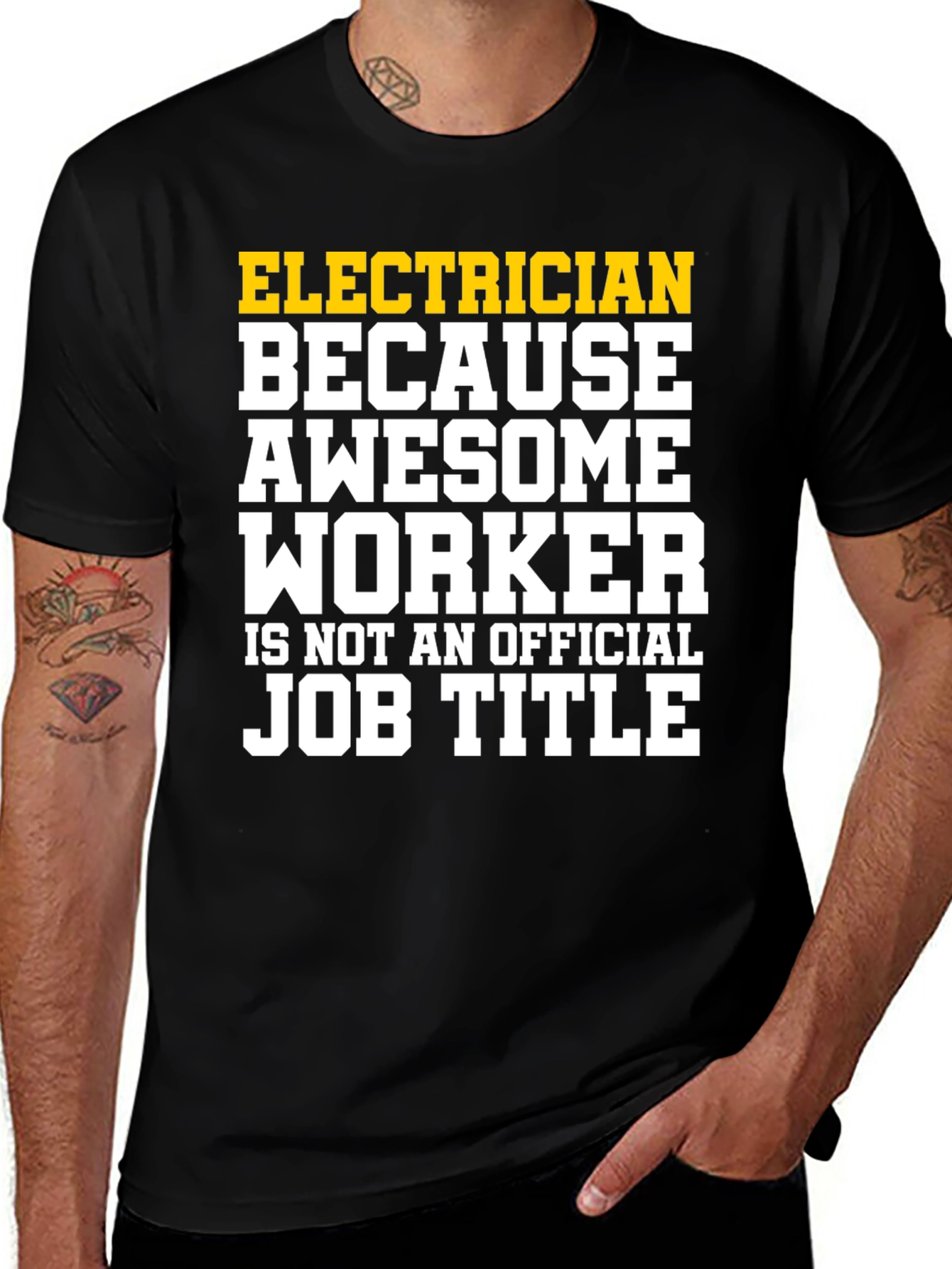 Electrician Awesome Worker Job Title Graphic T-Shirt