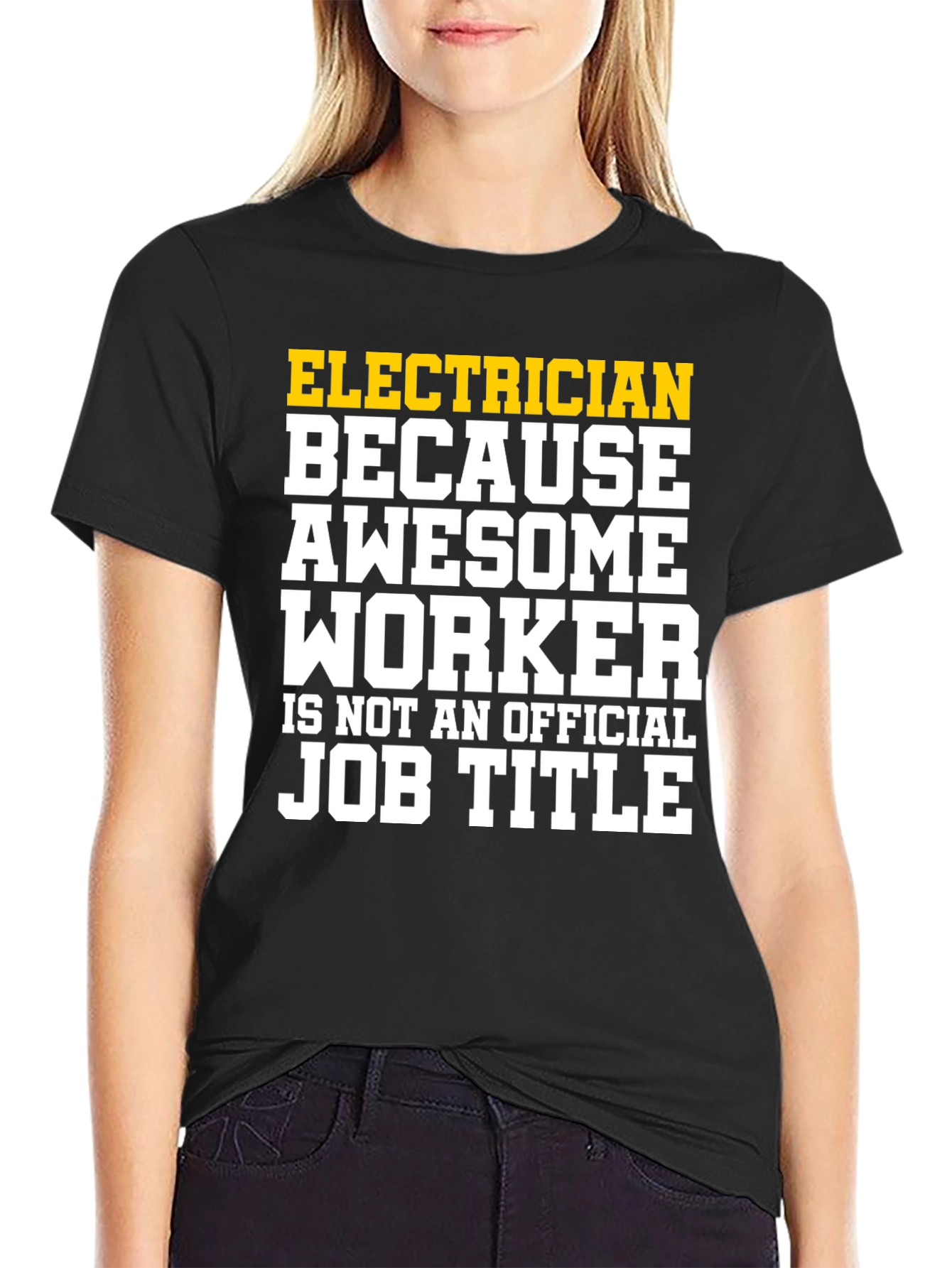 Electrician Awesome Worker Job Title Graphic T-Shirt