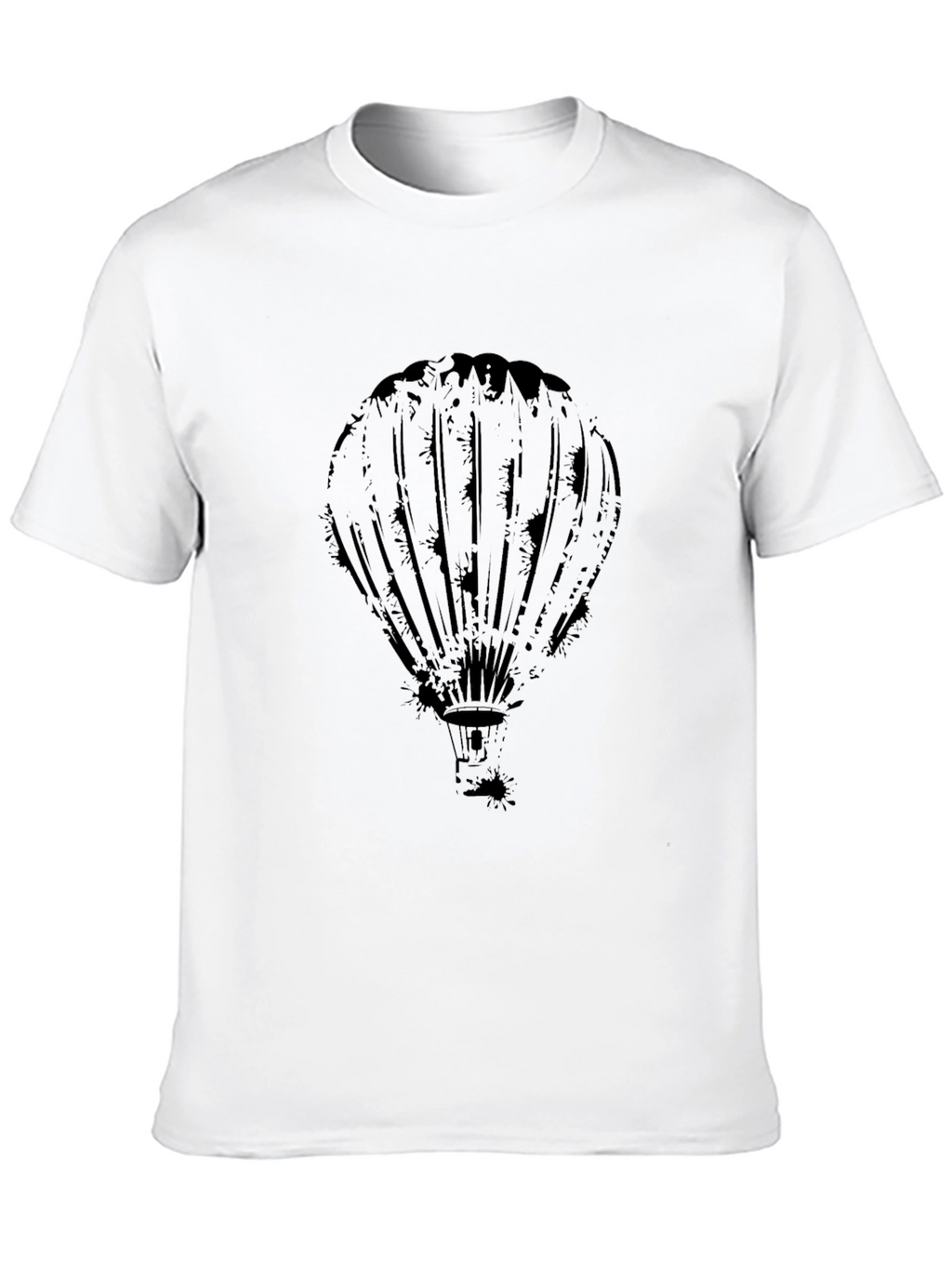 Mens Black Hot Air Balloon Graphic Tee