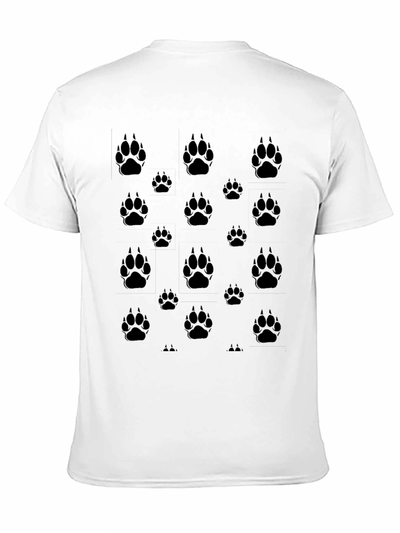 Mens Black Paw Print T-Shirt