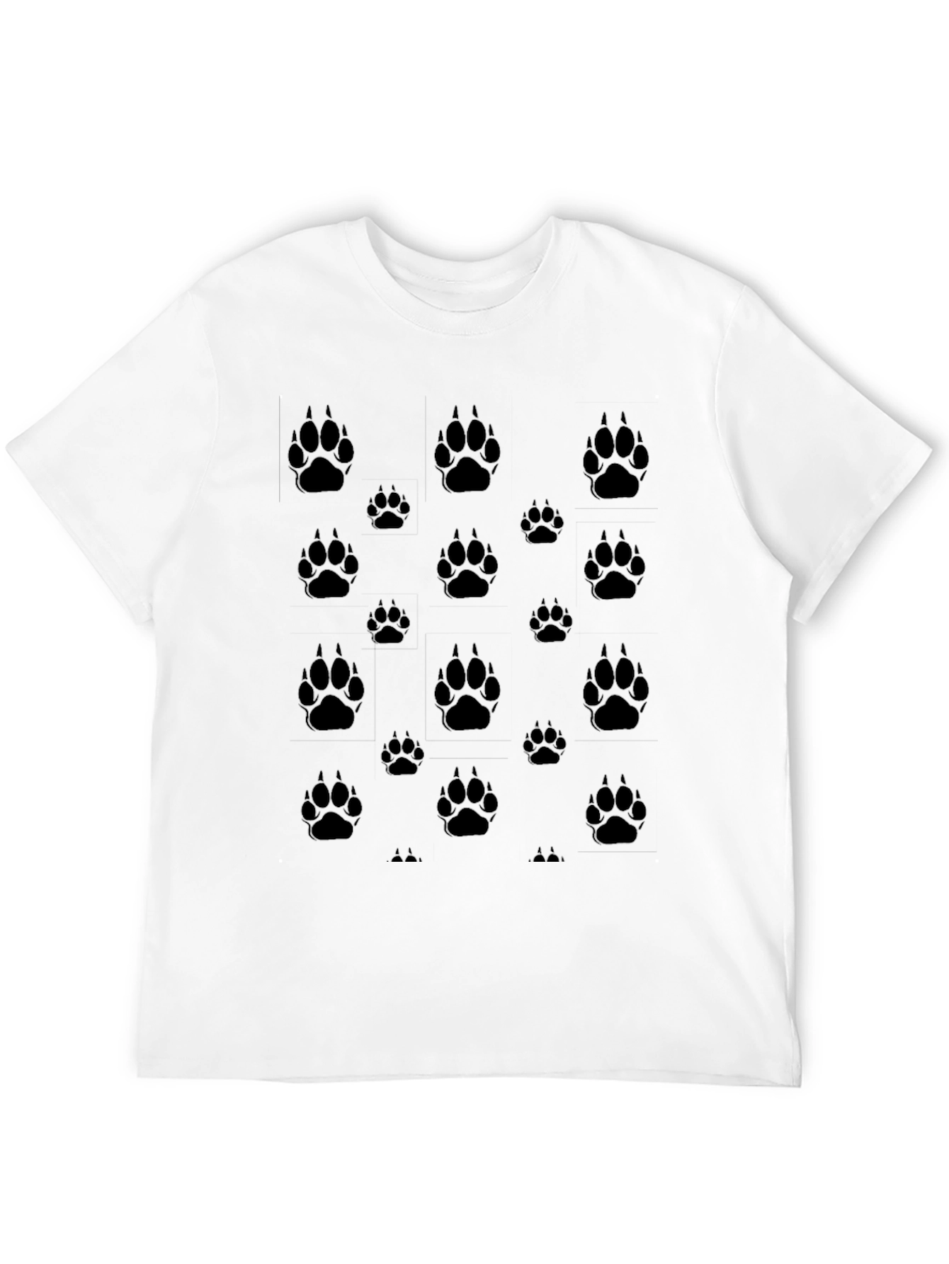 Mens Black Paw Print T-Shirt