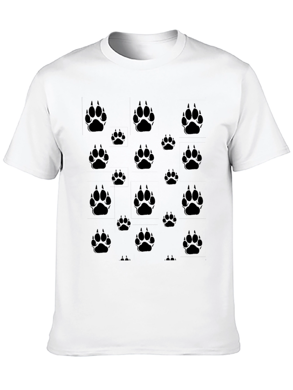 Mens Black Paw Print T-Shirt