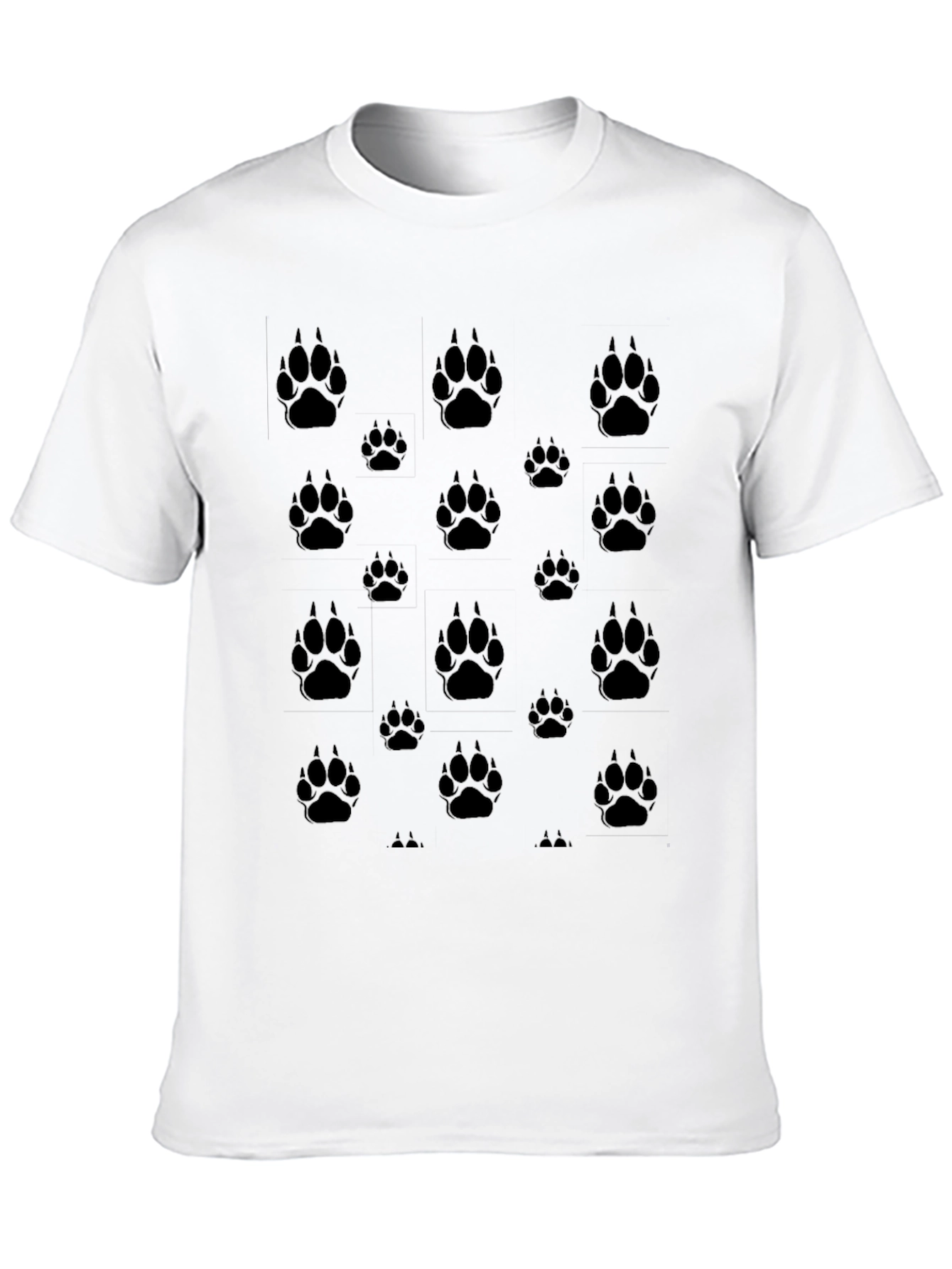 Mens Black Paw Print T-Shirt
