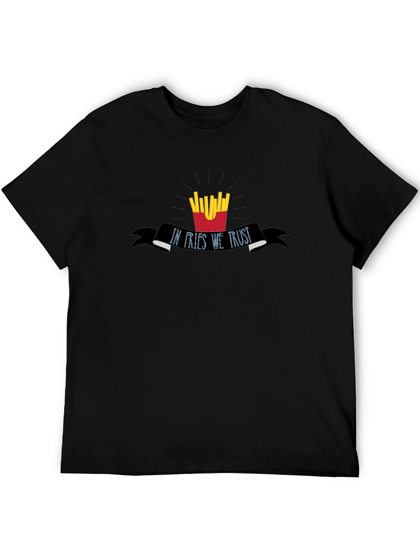 In Fries We Trust - Mens Black Graphic Tee