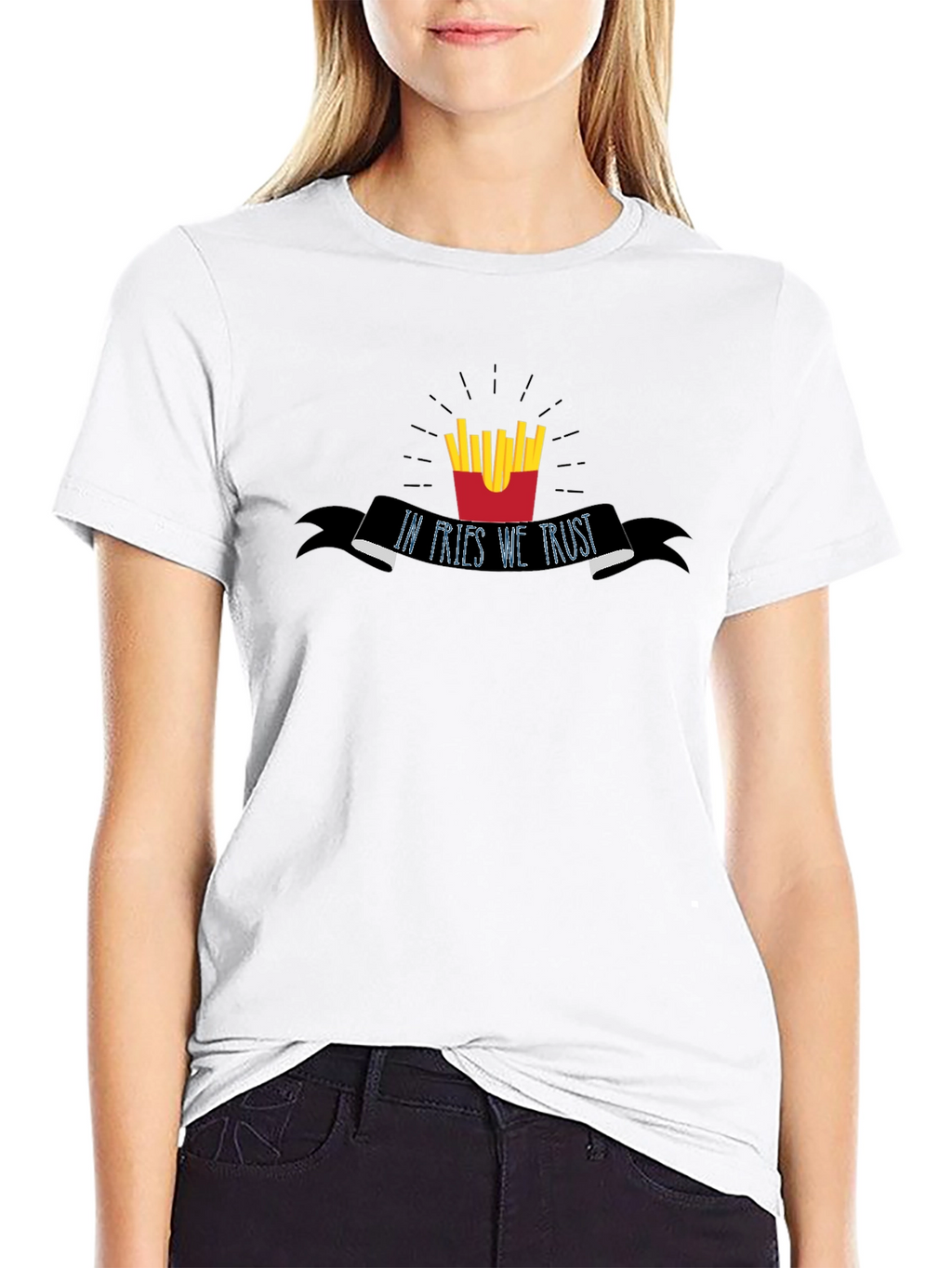 In Fries We Trust - Mens Black Graphic Tee