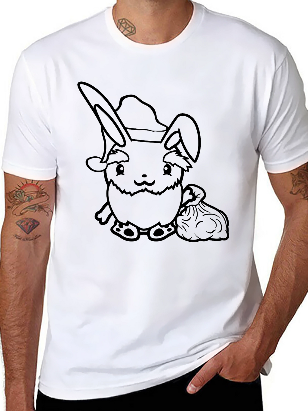 Holiday Rabbit T-Shirt - Festive Bunny Design