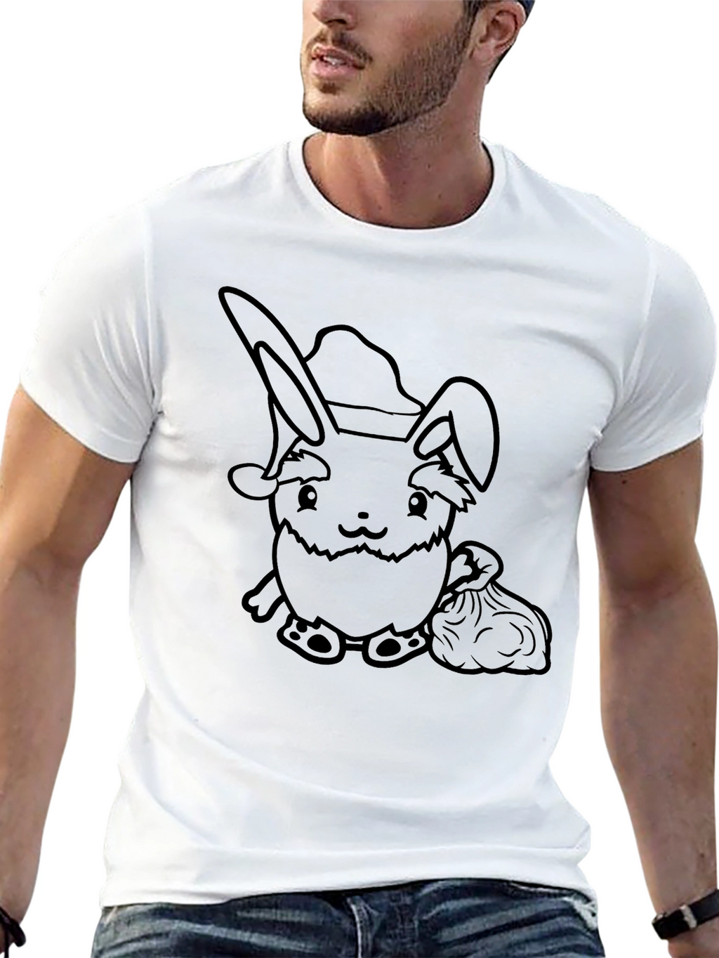 Holiday Rabbit T-Shirt - Festive Bunny Design