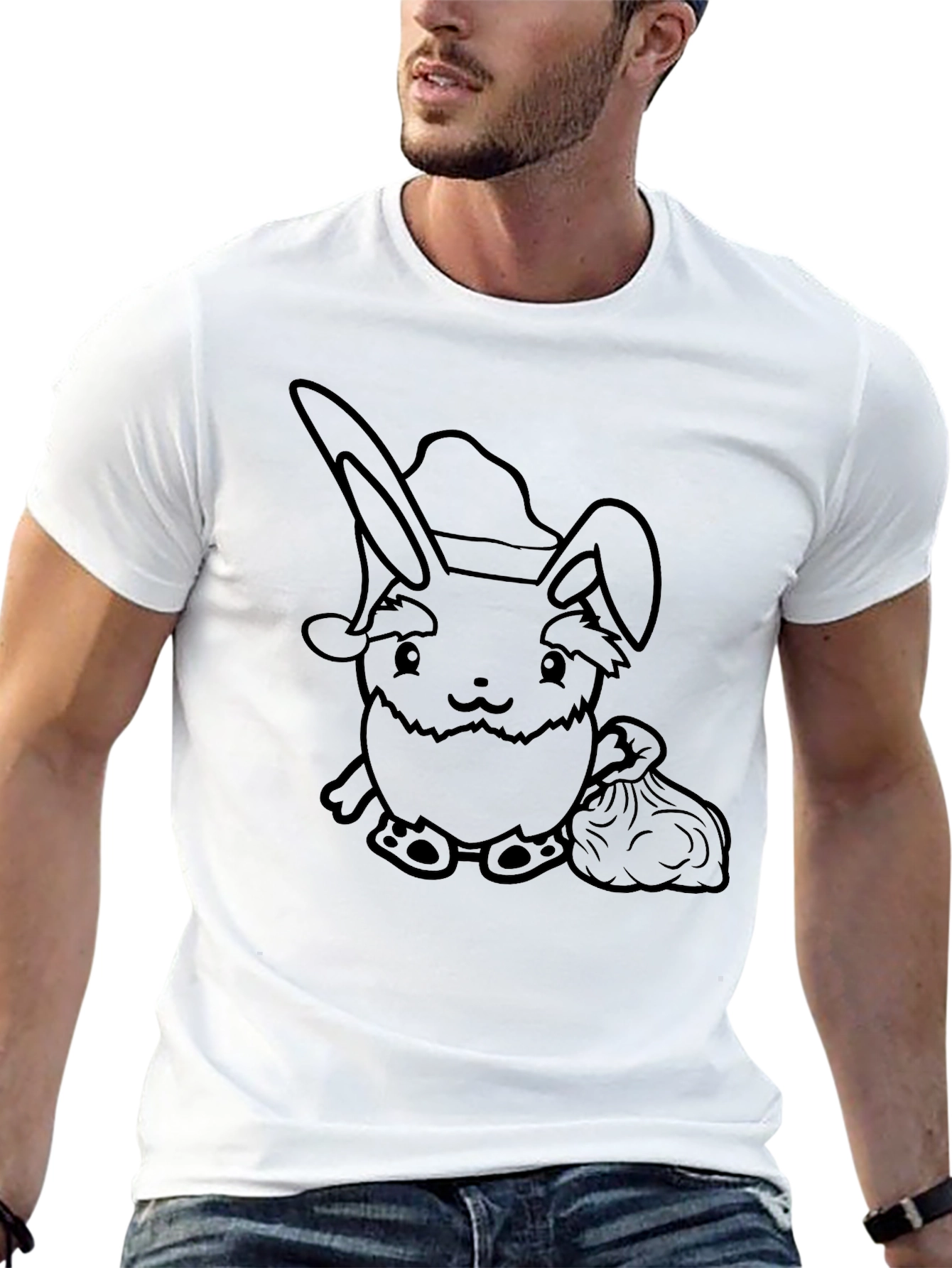 Holiday Rabbit T-Shirt - Festive Bunny Design