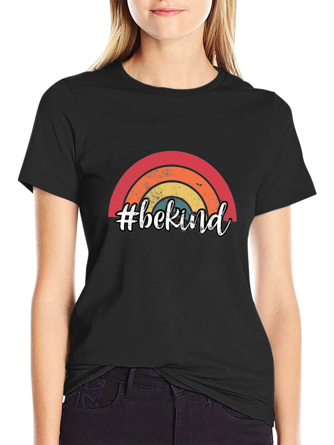 #bekind Rainbow Graphic Tee - Trendy Casual Comfort