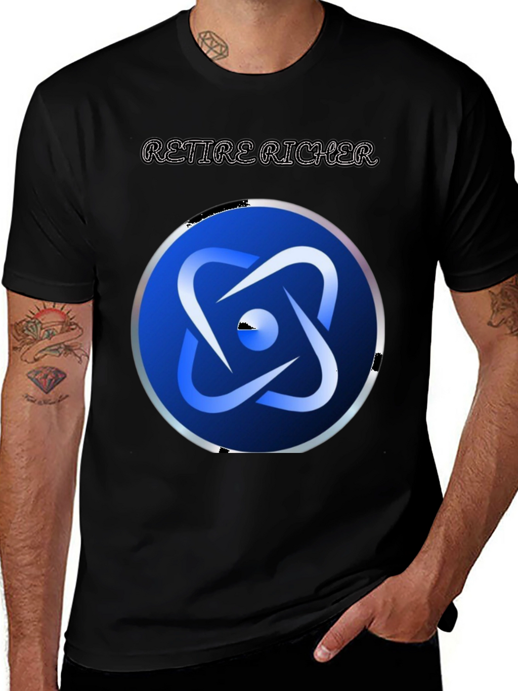 Retire Richer Black Graphic Tee