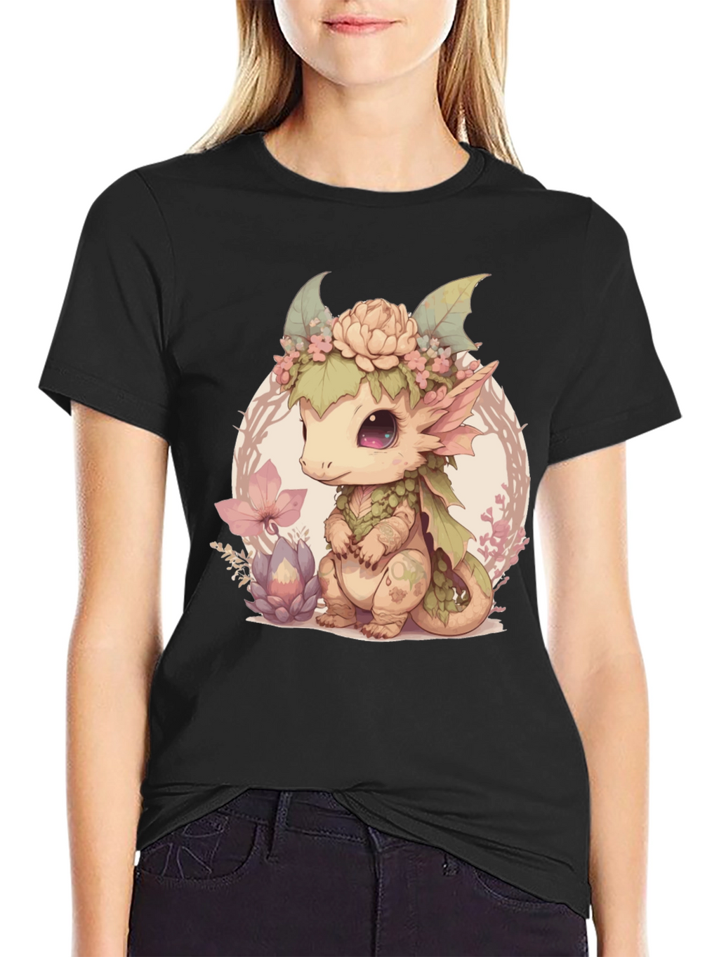 Cute Dragon Black Tee