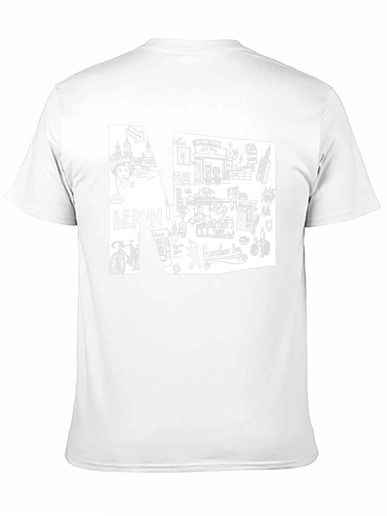 Berlin Doodle Art Mens Black T-Shirt