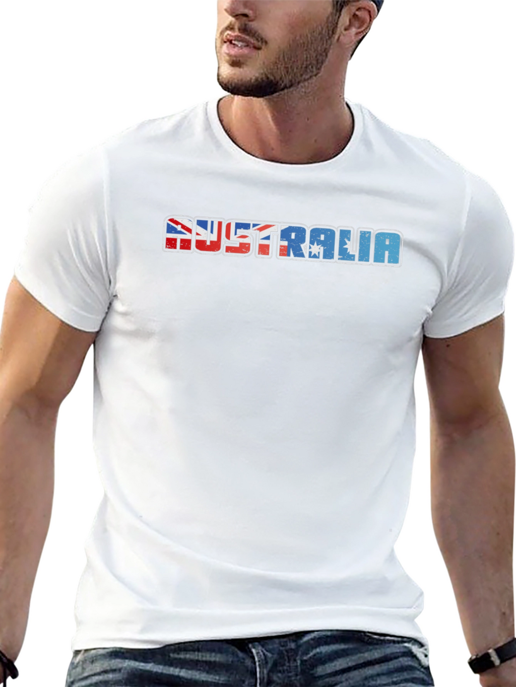 Australia Flag T-Shirt - Mens Black Tee