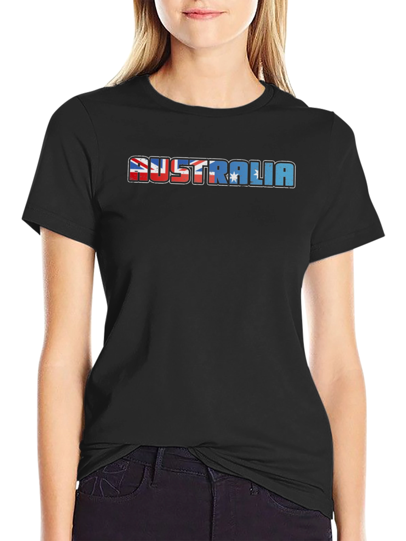 Australia Flag T-Shirt - Mens Black Tee