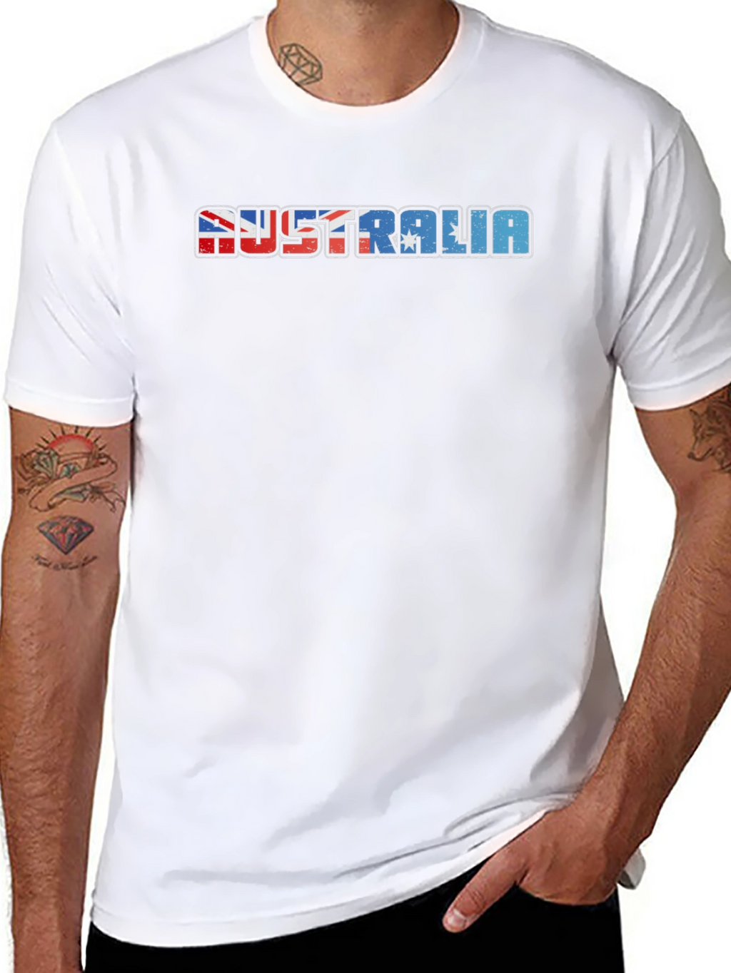 Australia Flag T-Shirt - Mens Black Tee