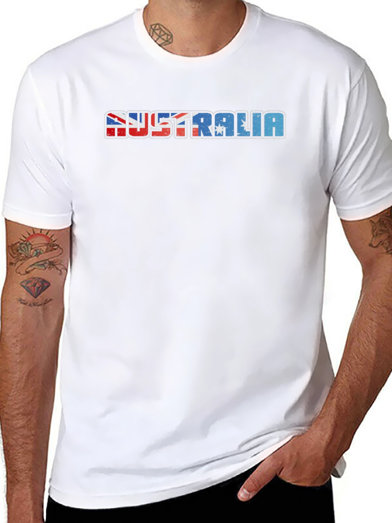Australia Flag T-Shirt - Mens Black Tee