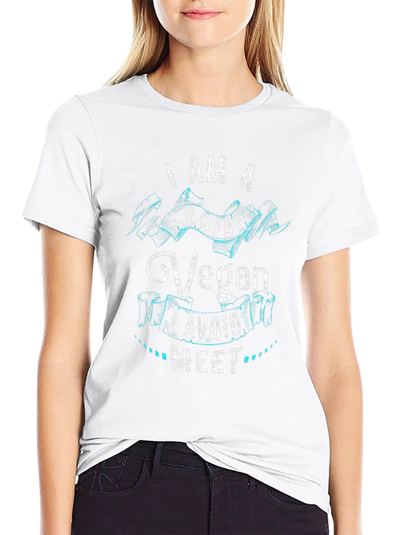 Social Vegan Graphic T-Shirt - Black