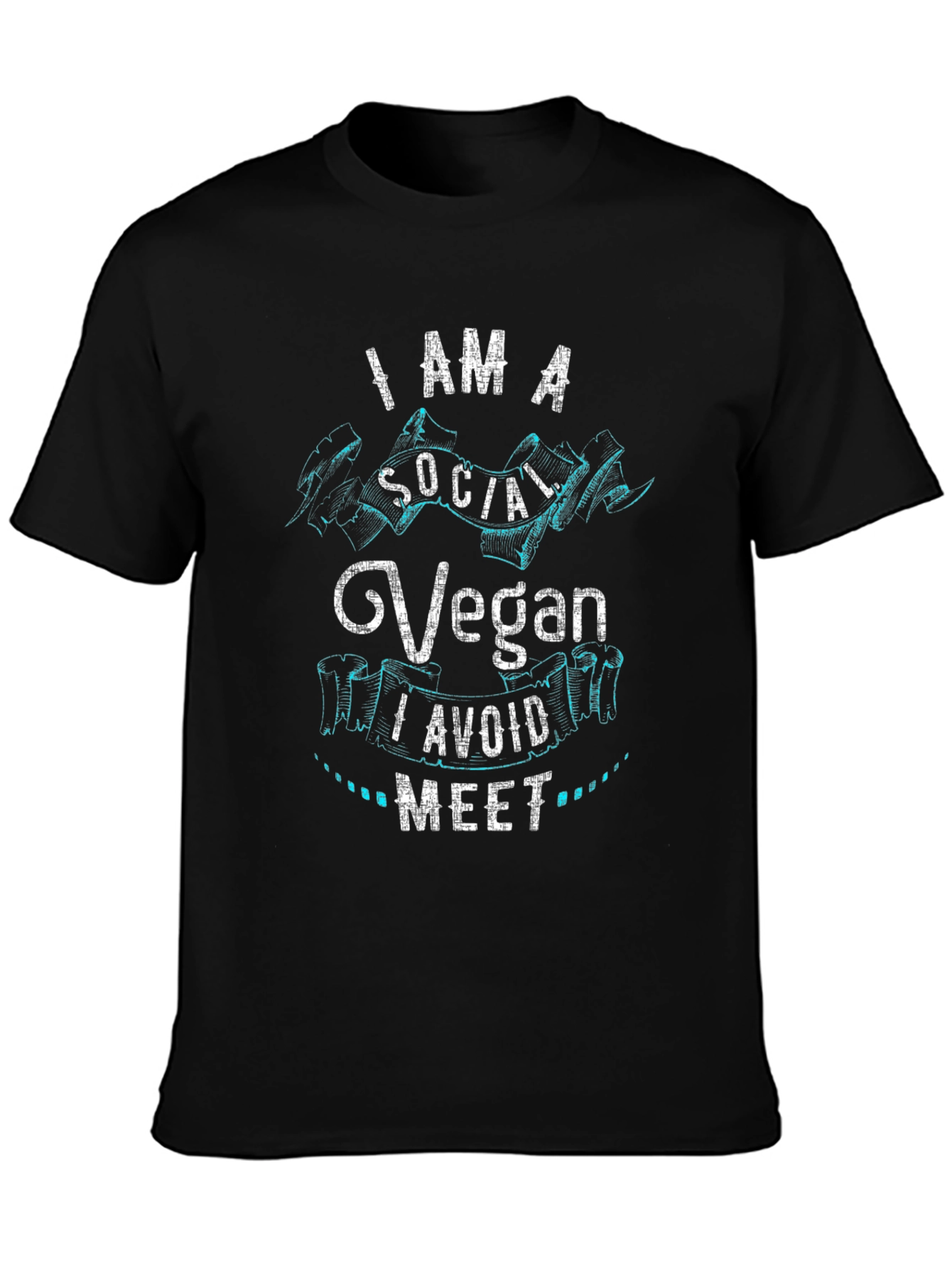 Social Vegan Graphic T-Shirt - Black