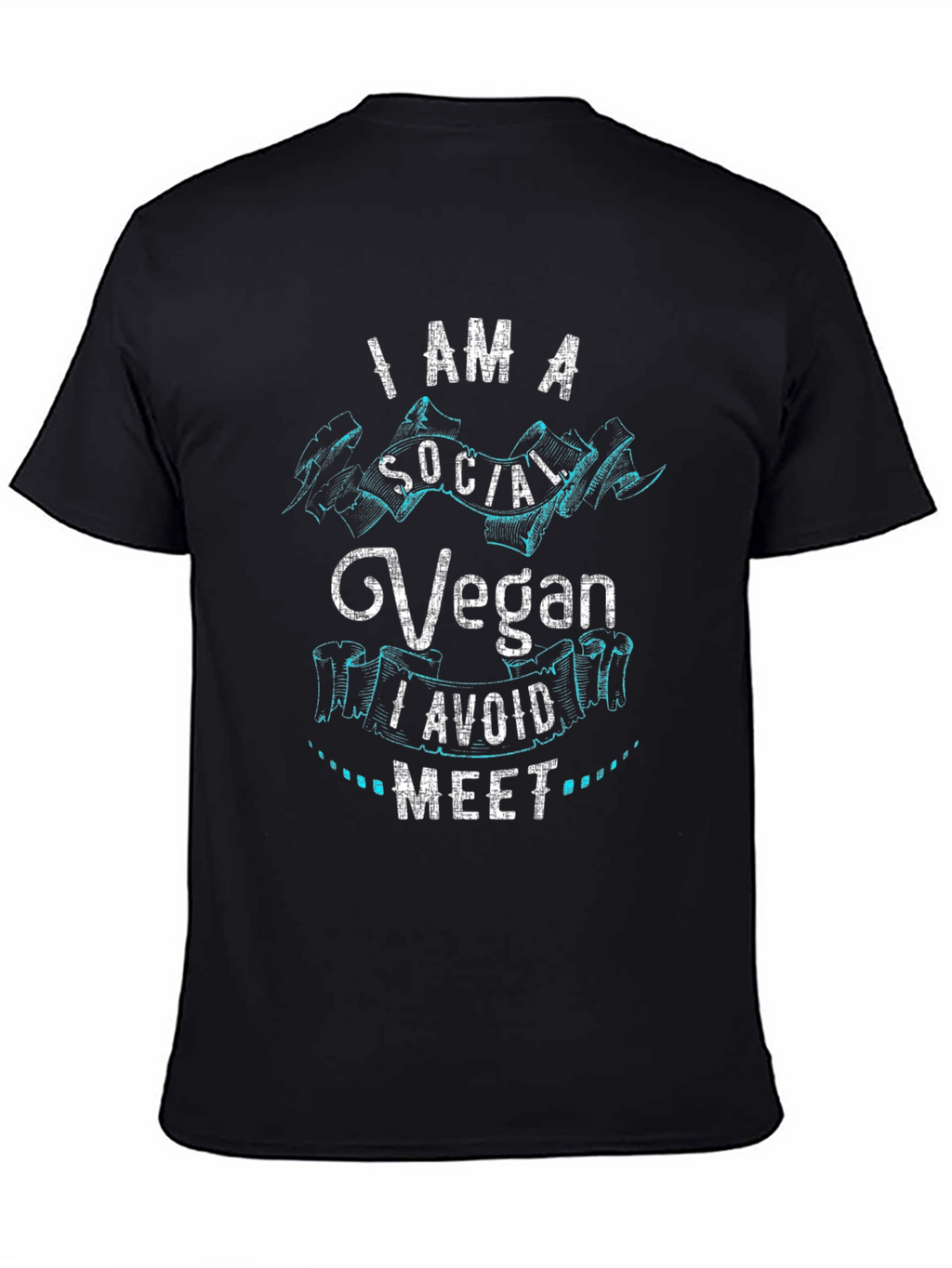 Social Vegan Graphic T-Shirt - Black