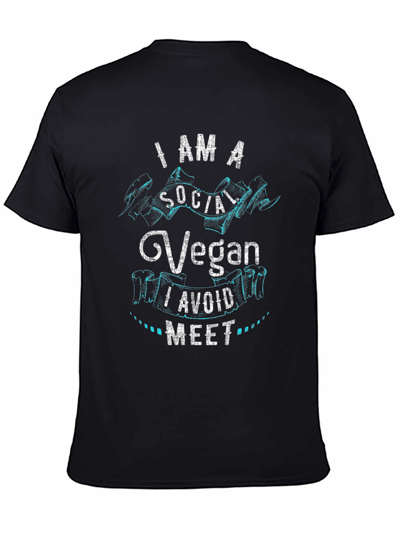Social Vegan Graphic T-Shirt - Black