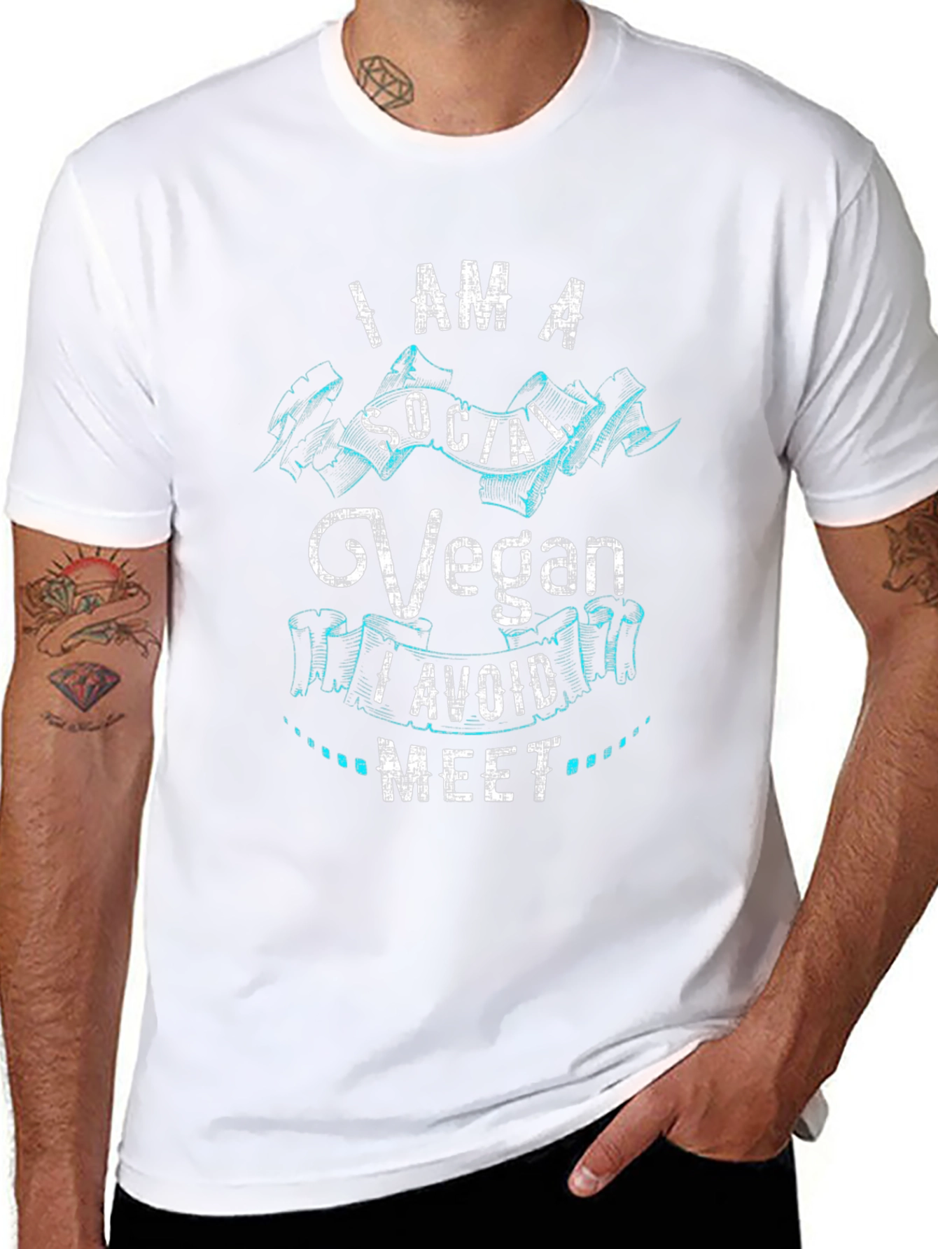 Social Vegan Graphic T-Shirt - Black